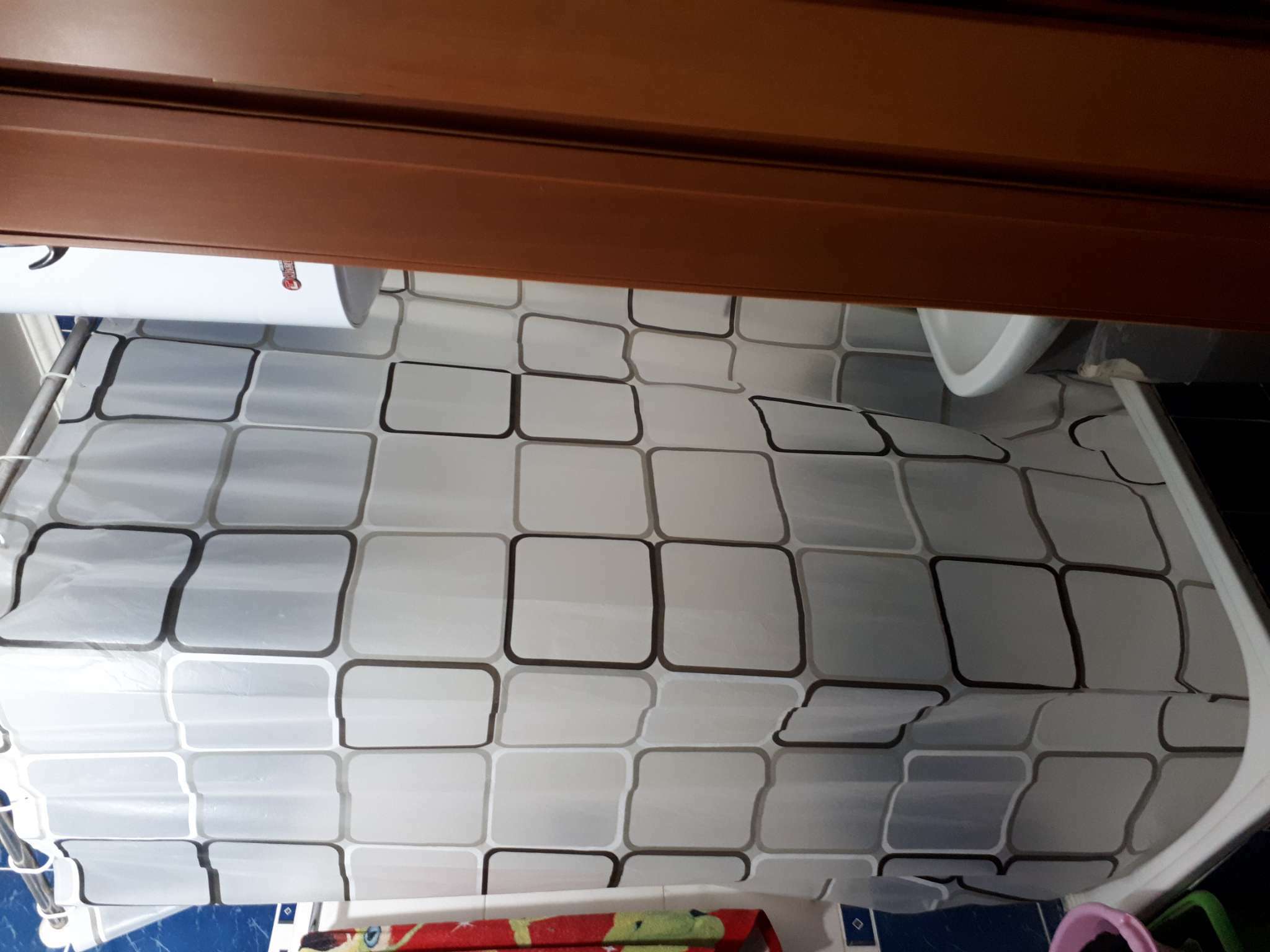 Фотография покупателя товара Штора для ванной комнаты Доляна «Квадраты», 180×180 см, PEVA - Фото 7