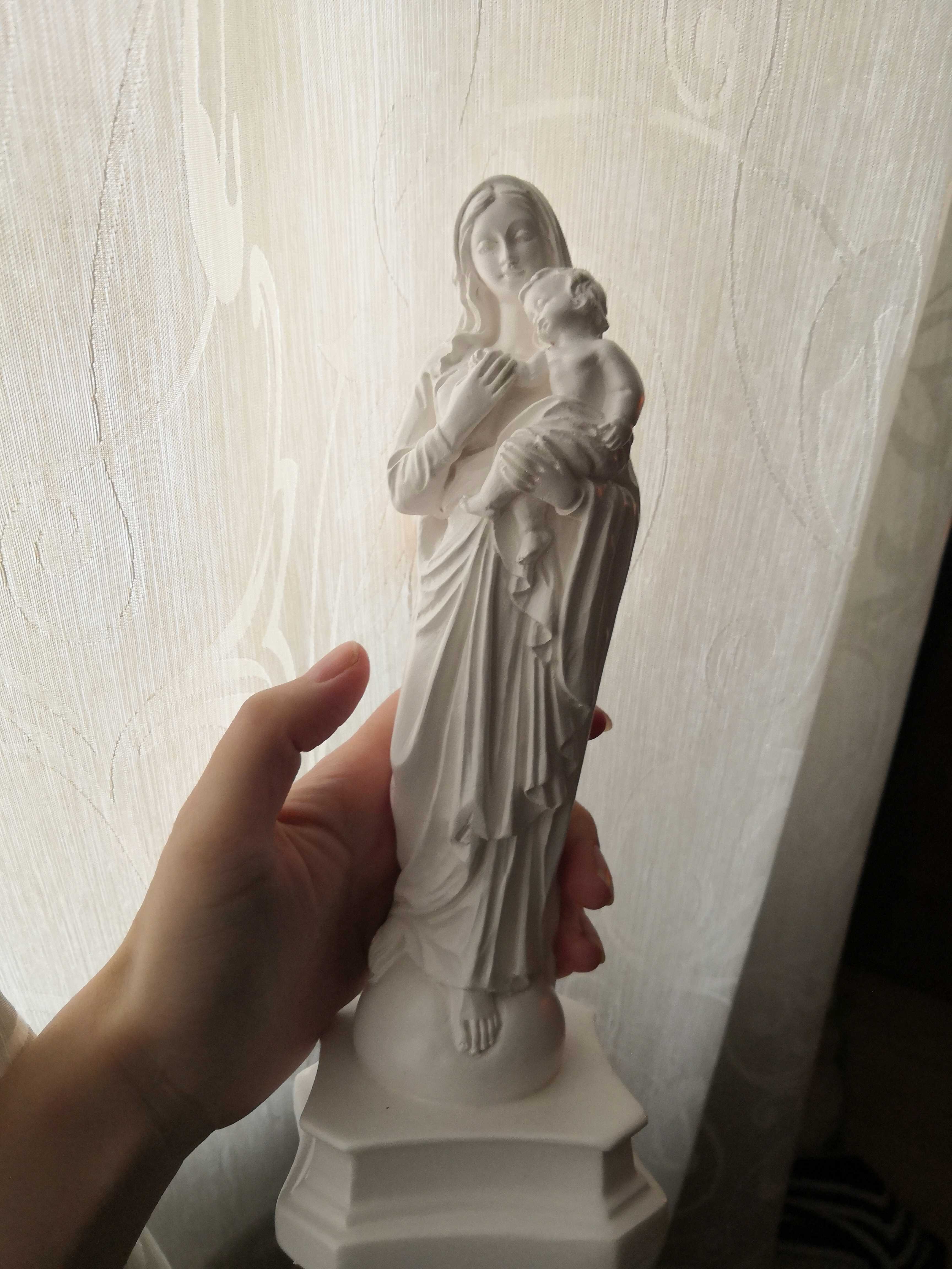 Фотография покупателя товара Фигура "Дева Мария с младенцем" белая 24см - Фото 6