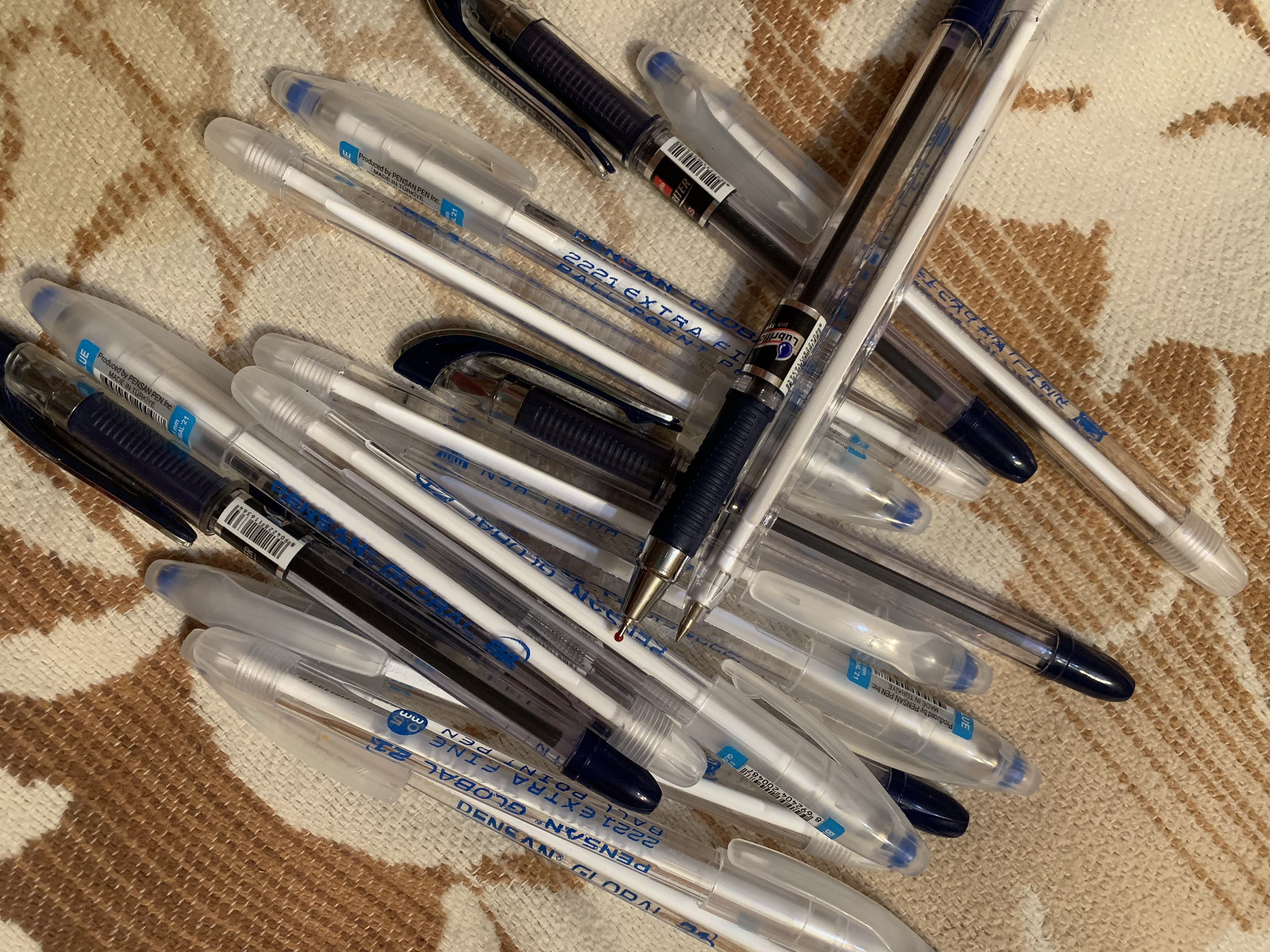 Фотография покупателя товара Ручка шариковая масляная Pensan Global-21, узел 0.5 мм, чернила синие - Фото 11