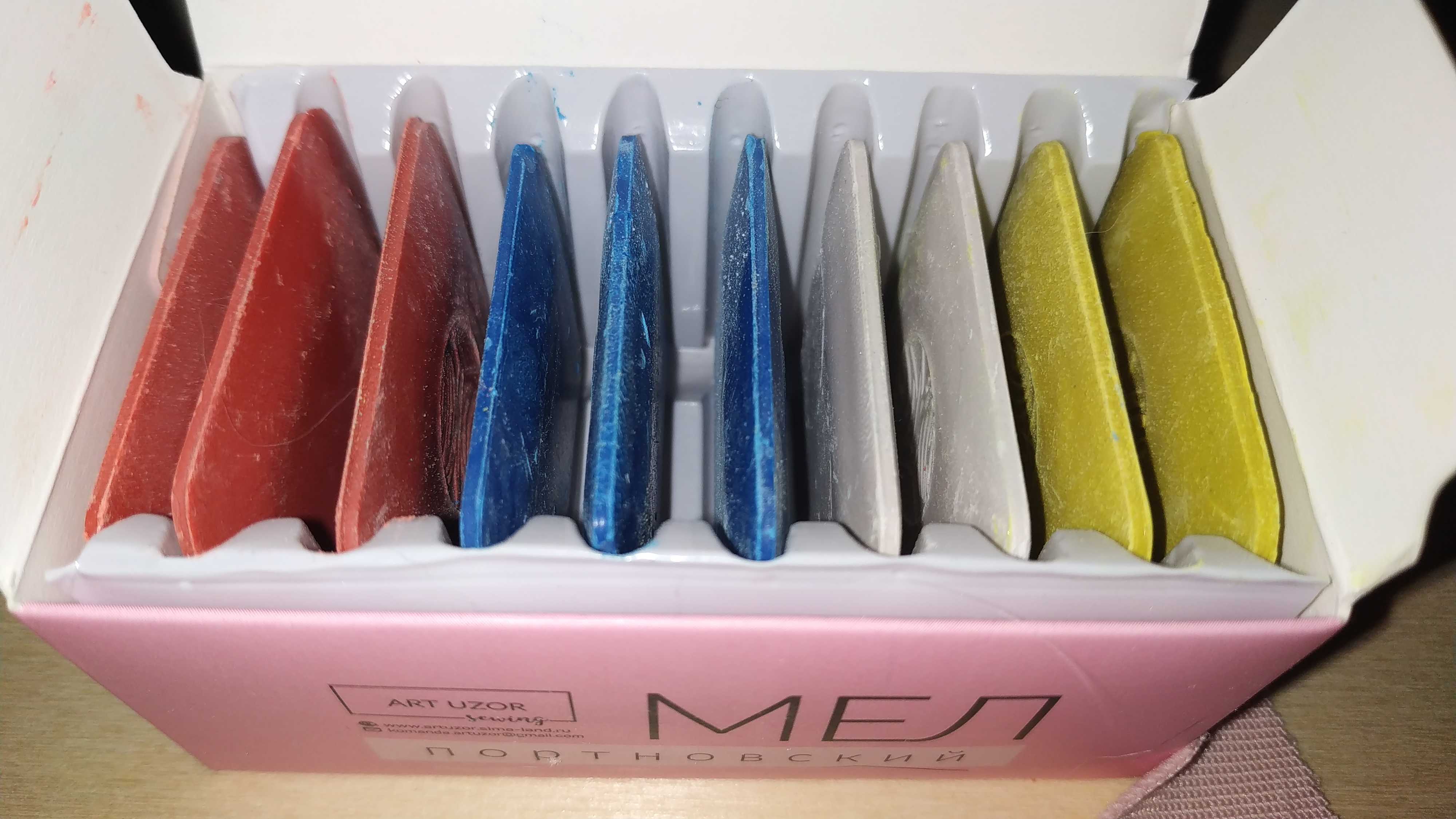 Фотография покупателя товара Мел портновский, восковой, 10 шт, цвет разноцветный