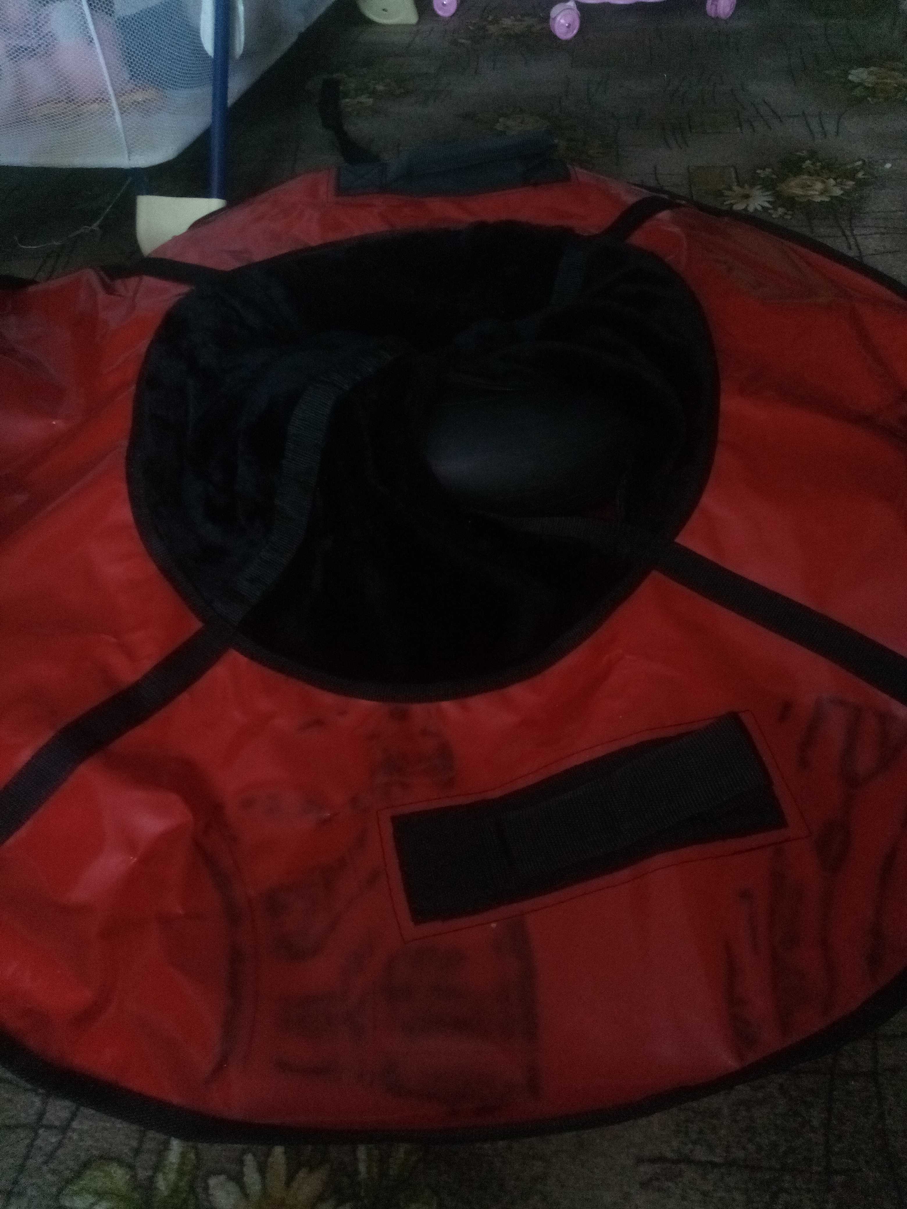Фотография покупателя товара Санки-ватрушки ONLITOP, диаметр чехла 110 см, меховое сиденье, цвета МИКС - Фото 5