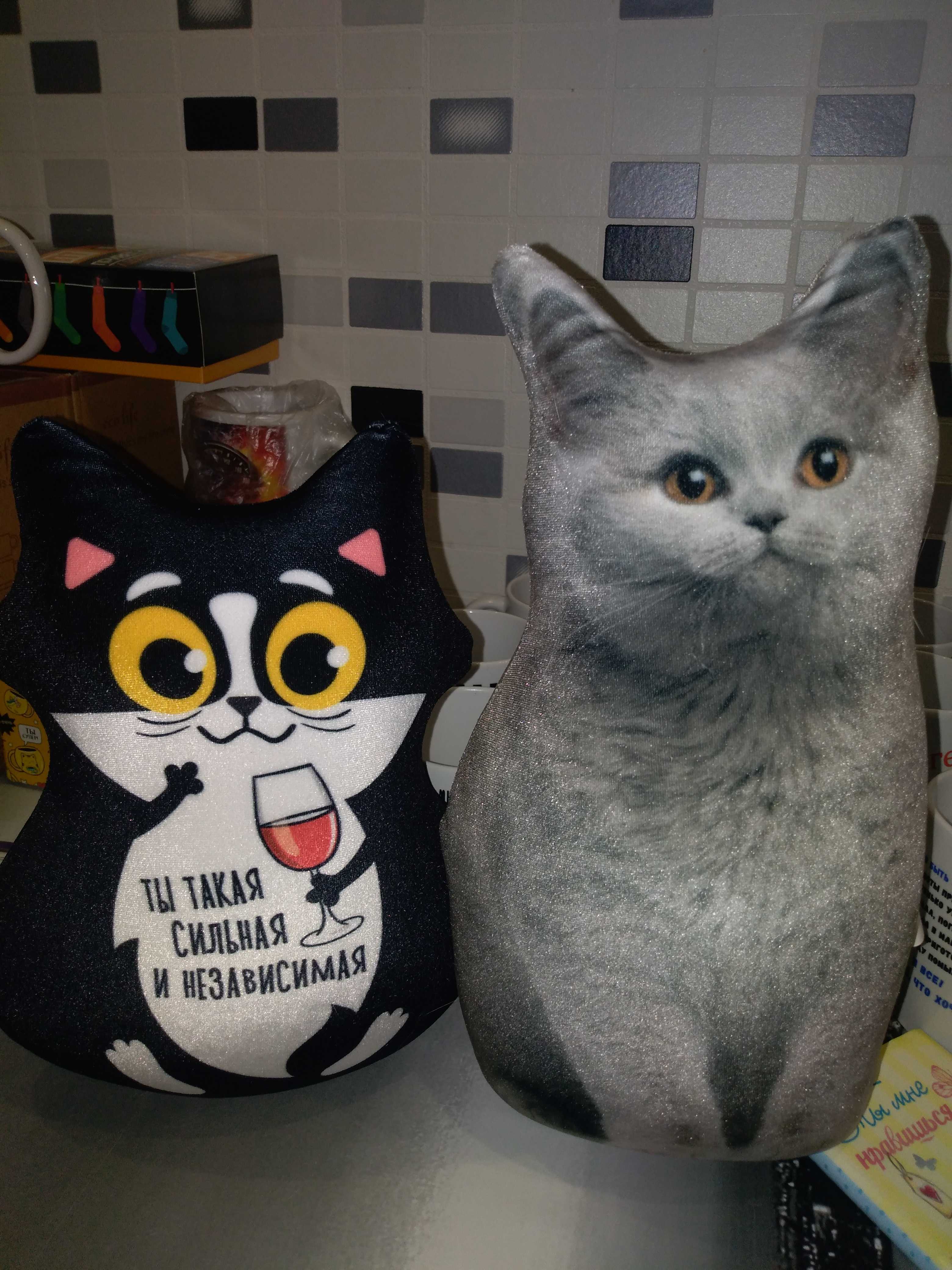 Фотография покупателя товара Игрушка-антистресс «Серый кот», 19х28 см