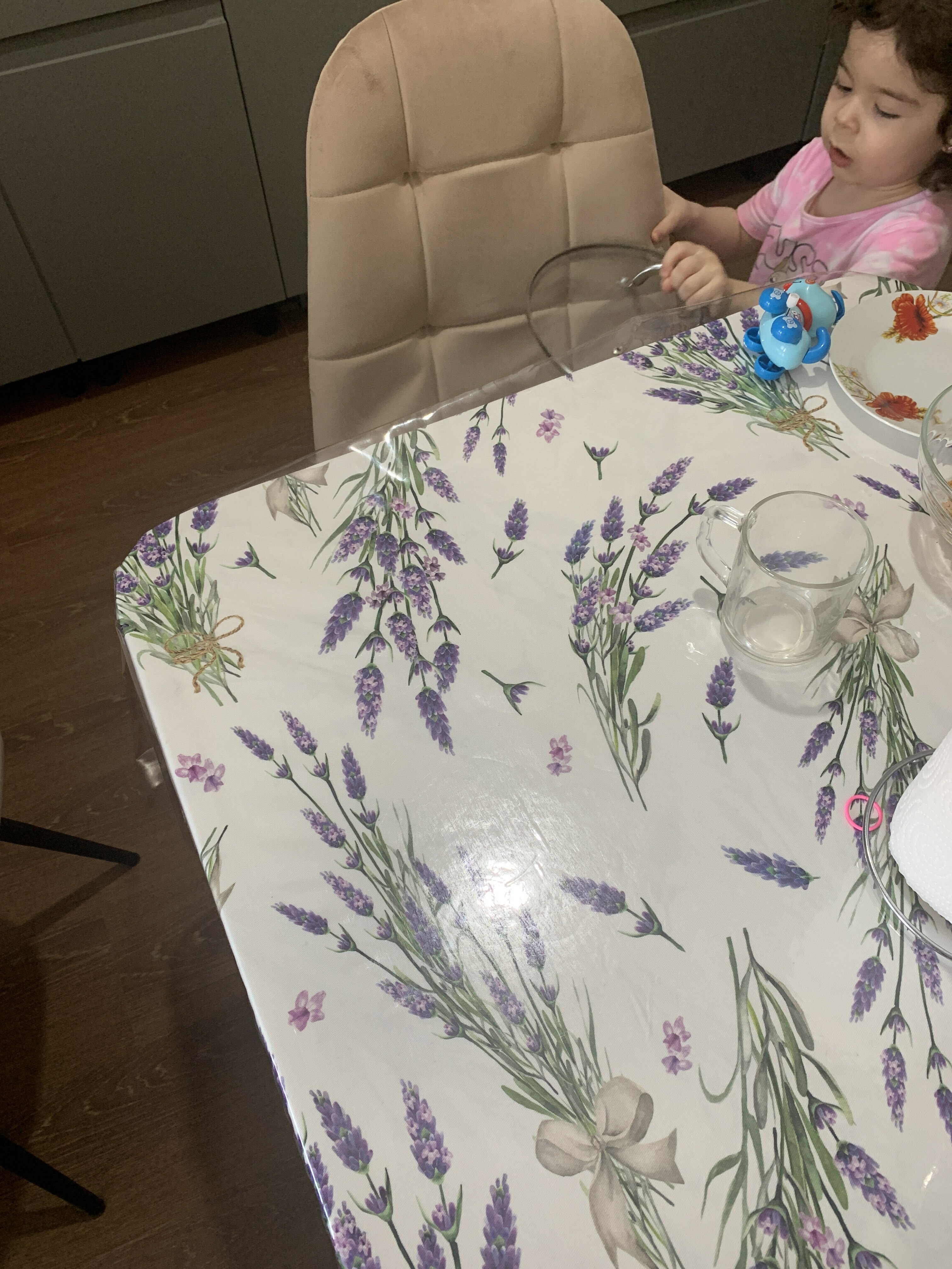 Фотография покупателя товара Скатерть «Этель» Lavender, 149×110 см, 100% хлопок, саржа 190 г/м² - Фото 1