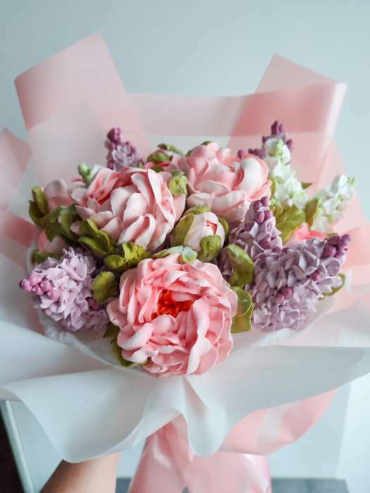 Фотография покупателя товара Пленка флористическая для цветов, "Кант жемчужный", 57х57 ± 1см - Фото 1