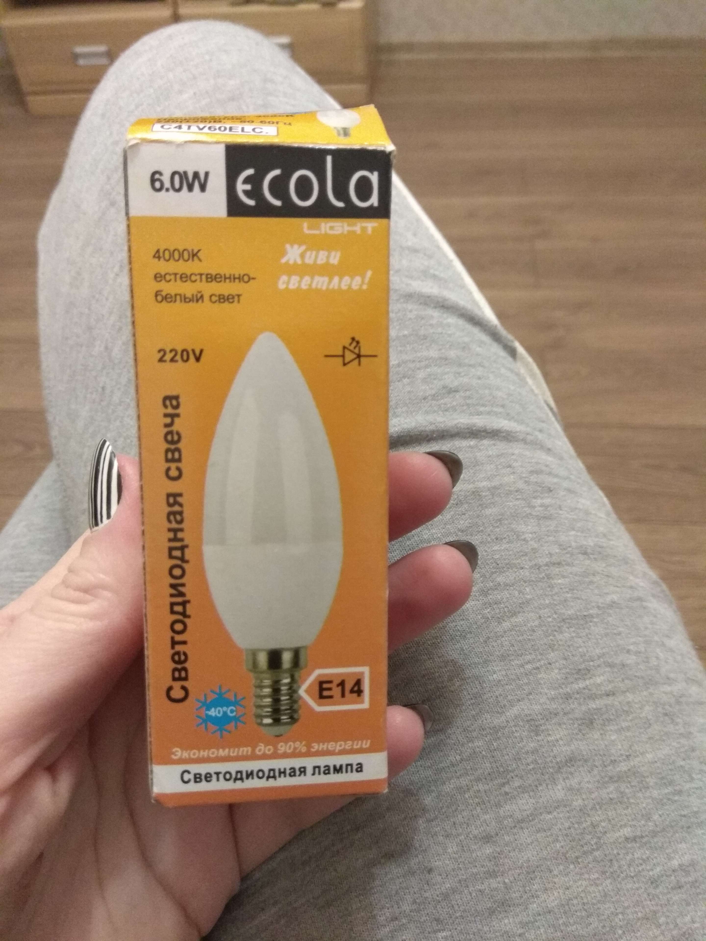 Фотография покупателя товара Лампа светодиодная Ecola Light, С37, 6 Вт, E14, 4000 K, 100x37 мм - Фото 1