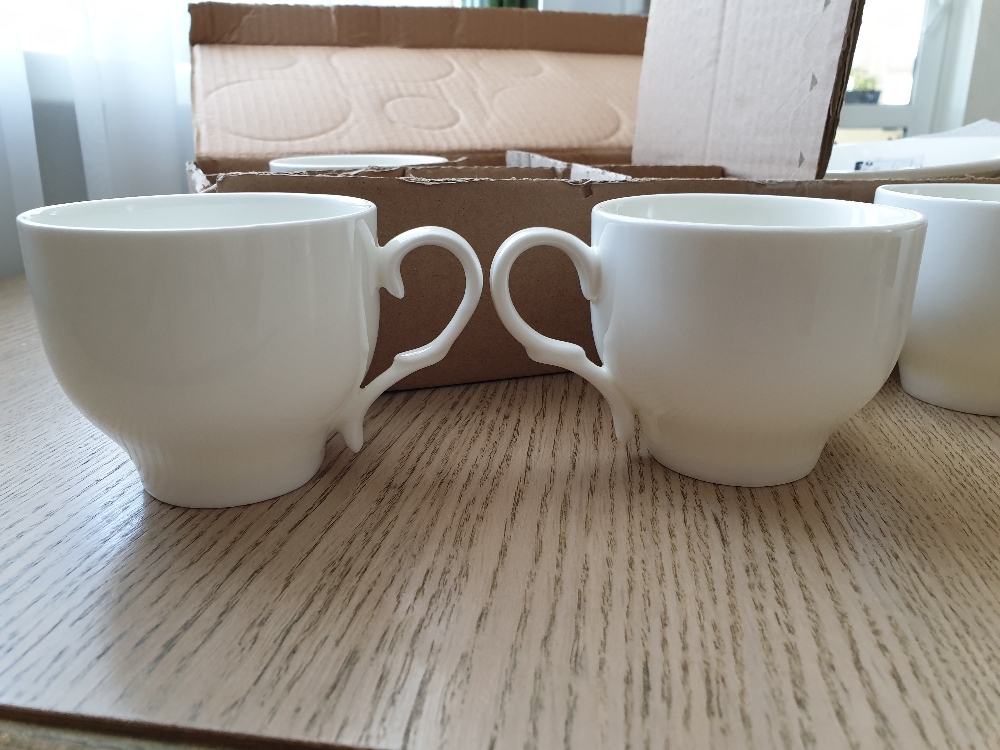 Фотография покупателя товара Чайная пара фарфоровая Wilmax, 2 предмета: чашка 220 мл, блюдце d=14,2 см, цвет белый