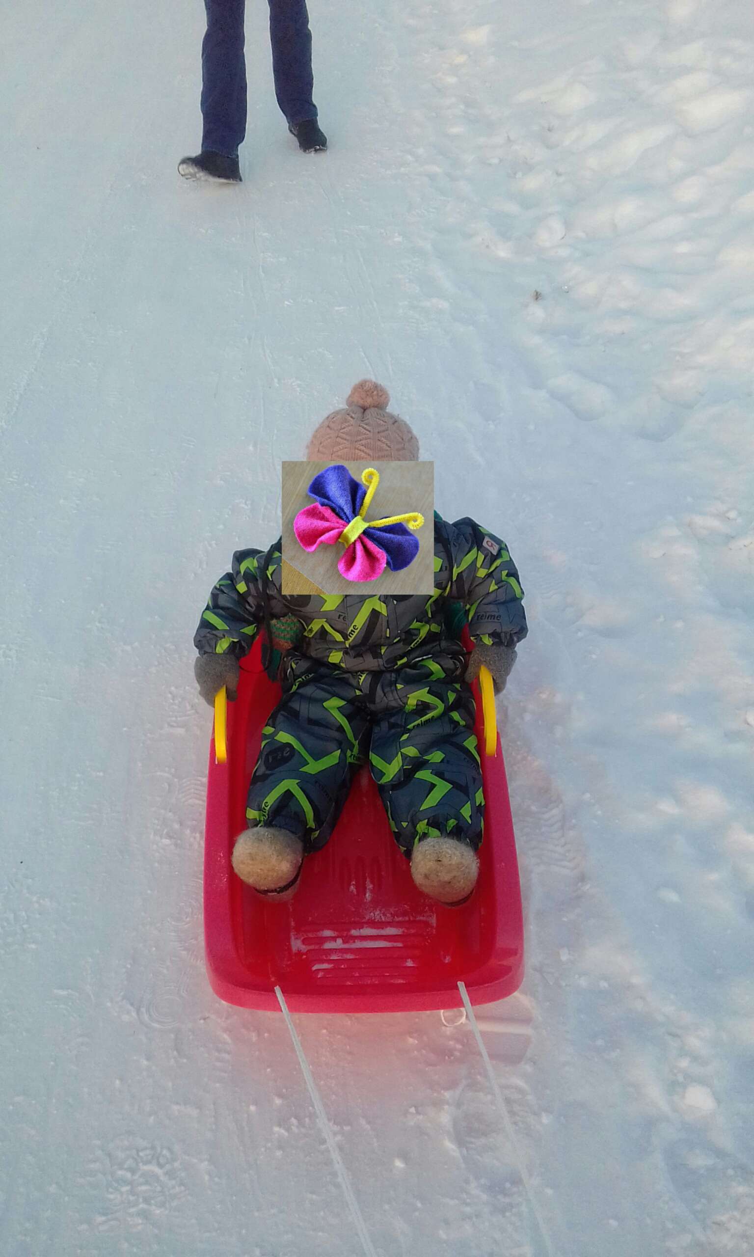 Фотография покупателя товара Санки ледянка «Мини-боб», цвет красный - Фото 6