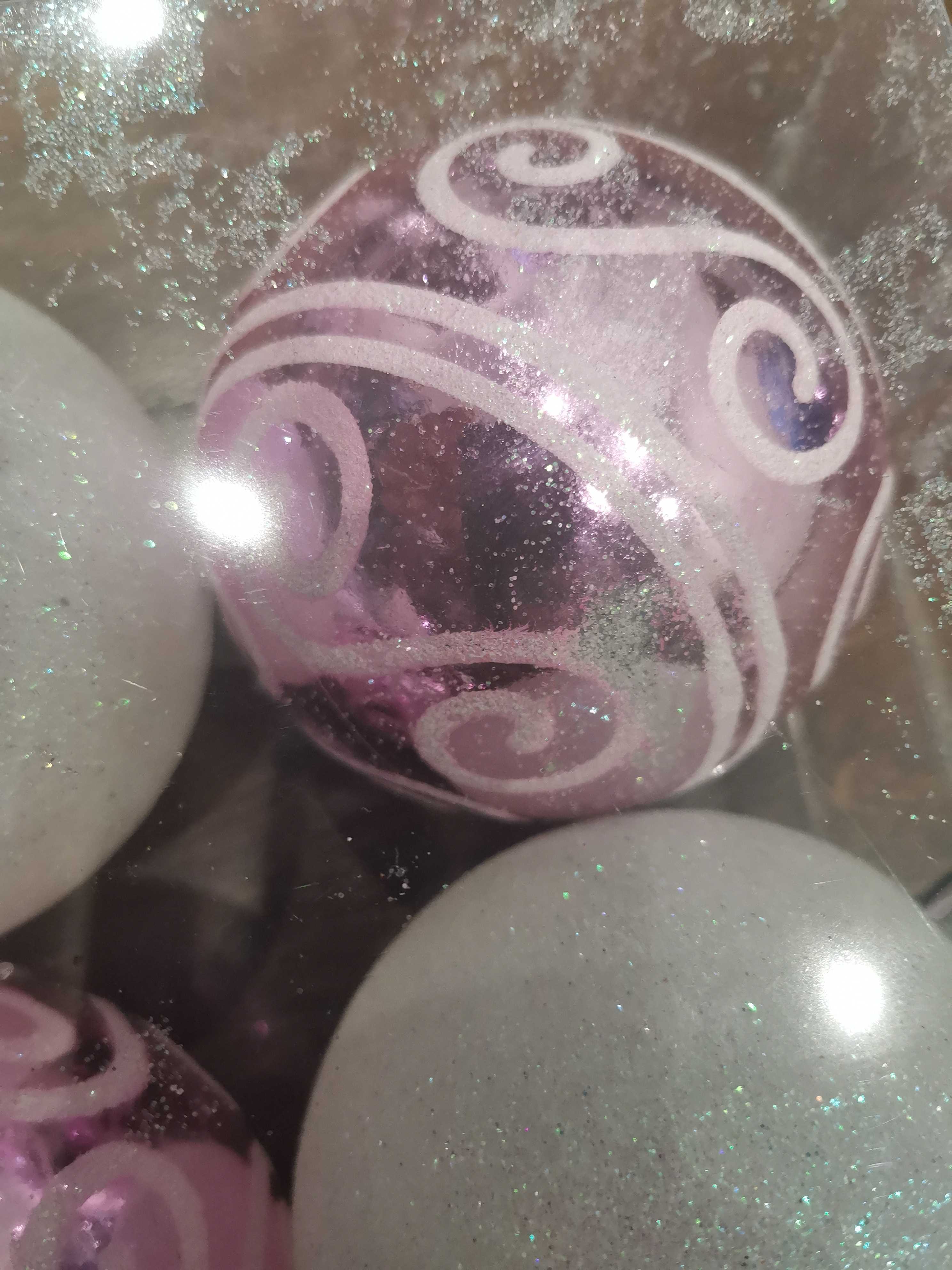 Фотография покупателя товара Набор шаров пластик d-8 см, 6 шт "Нежные завитки" бело-розовый - Фото 2
