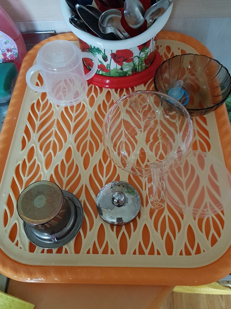 Фотография покупателя товара Поднос с вкладышем для сушки посуды «Колос», 45,5×36 см, цвет МИКС - Фото 15