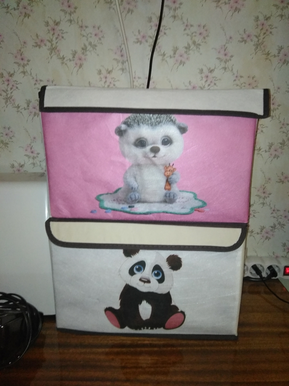 Фотография покупателя товара Короб стеллажный для хранения с крышкой «Малыш панда», 38×25×24 см