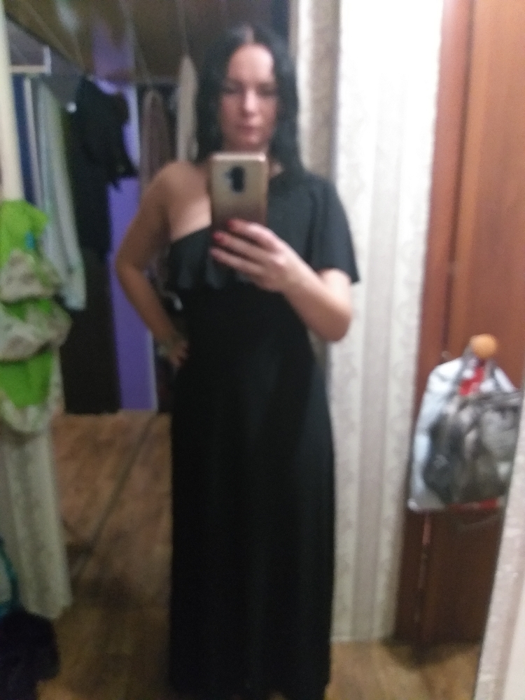 Фотография покупателя товара Платье женское, размер 46, рост 164 см, цвет чёрный (арт. 4604) - Фото 1