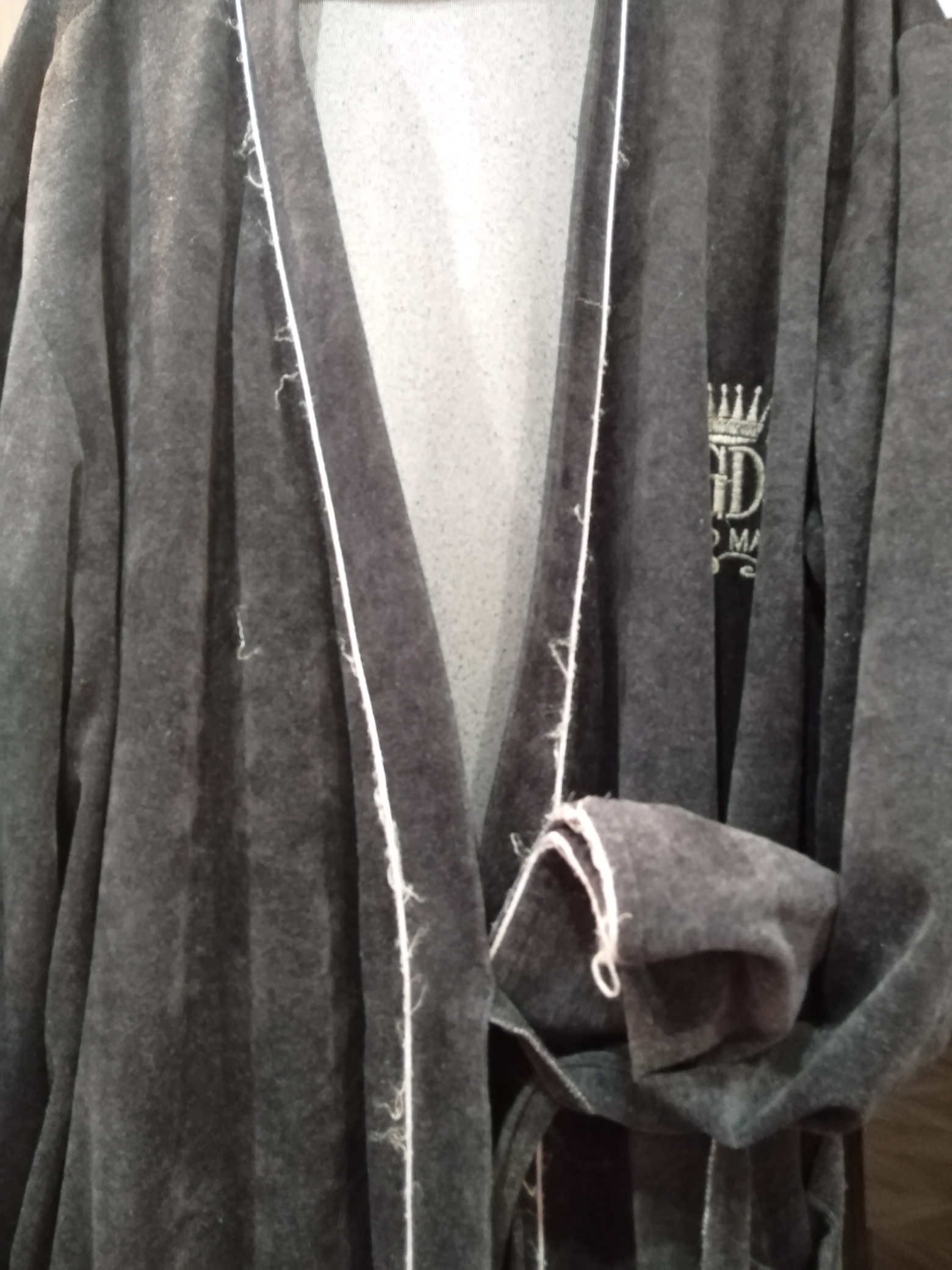 Фотография покупателя товара Халат мужской запашной, цвет серый, размер 52 - Фото 1