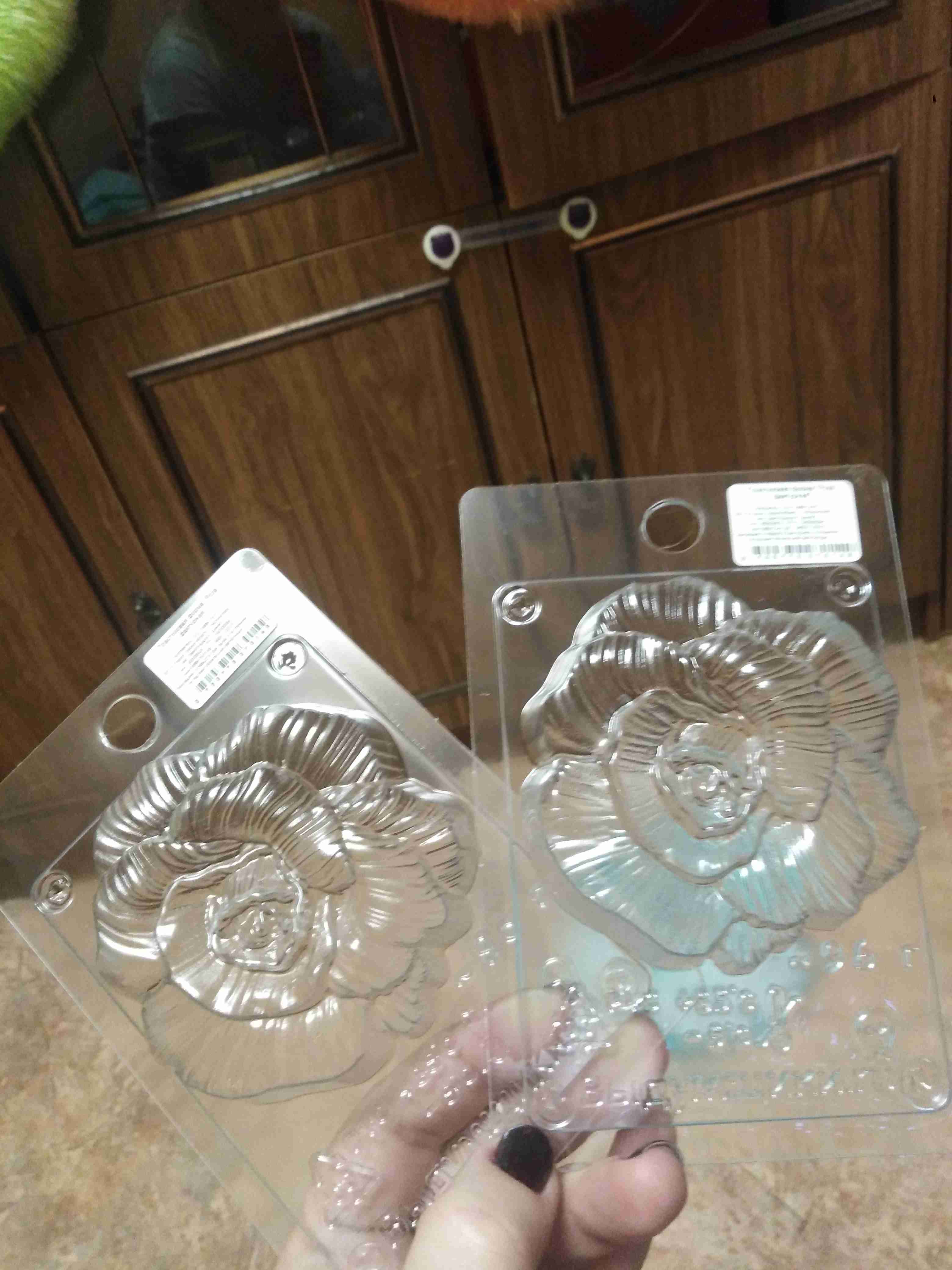 Фотография покупателя товара Пластиковая форма "Роза фактурная" 8,2х8,2х2,5 см