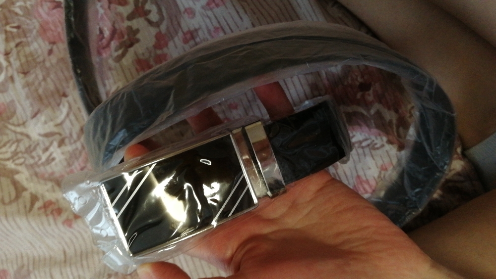 Фотография покупателя товара Ремень мужской, ширина 3.5 см, гладкий, пряжка-автомат, цвет чёрный - Фото 1