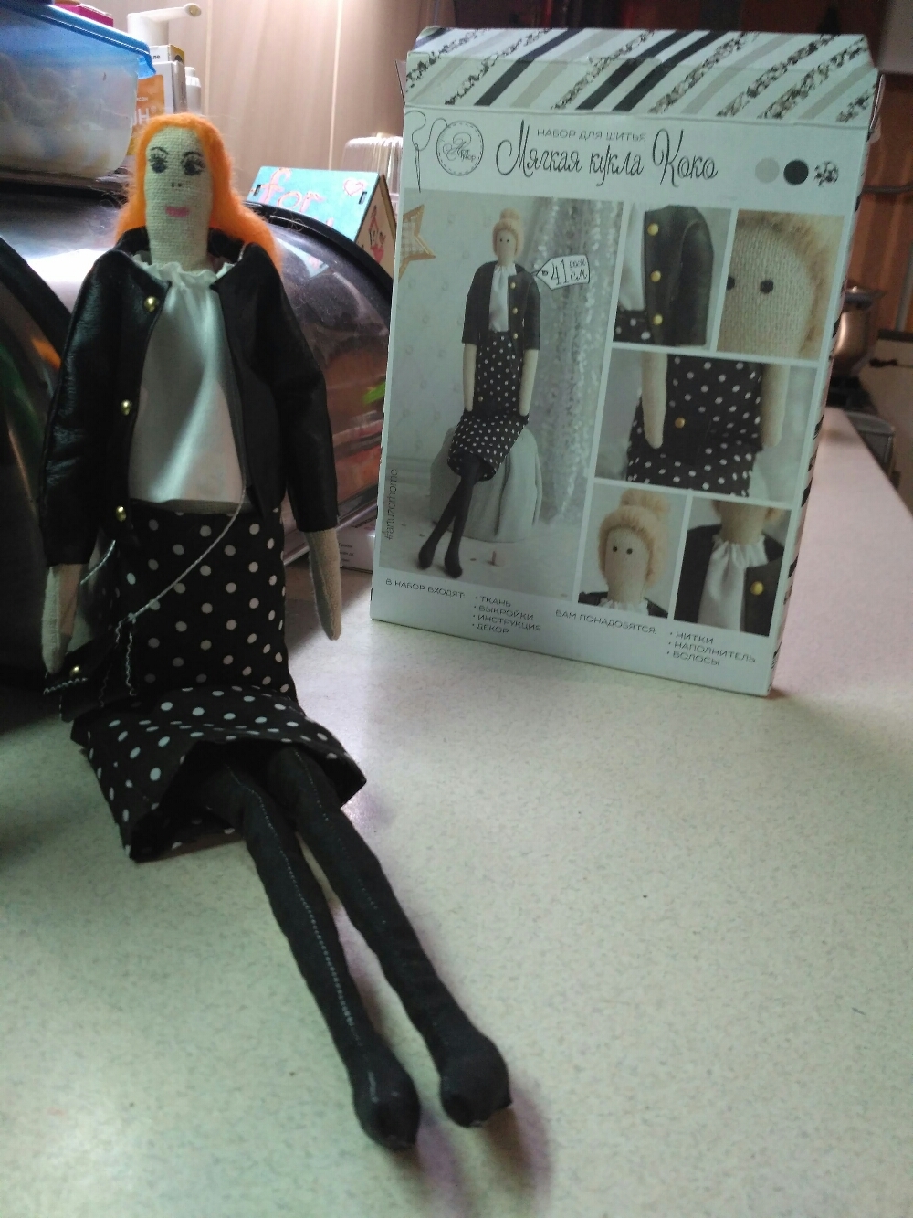 Фотография покупателя товара Интерьерная кукла «Коко», набор для шитья, 18 × 22 × 3,6 см - Фото 11