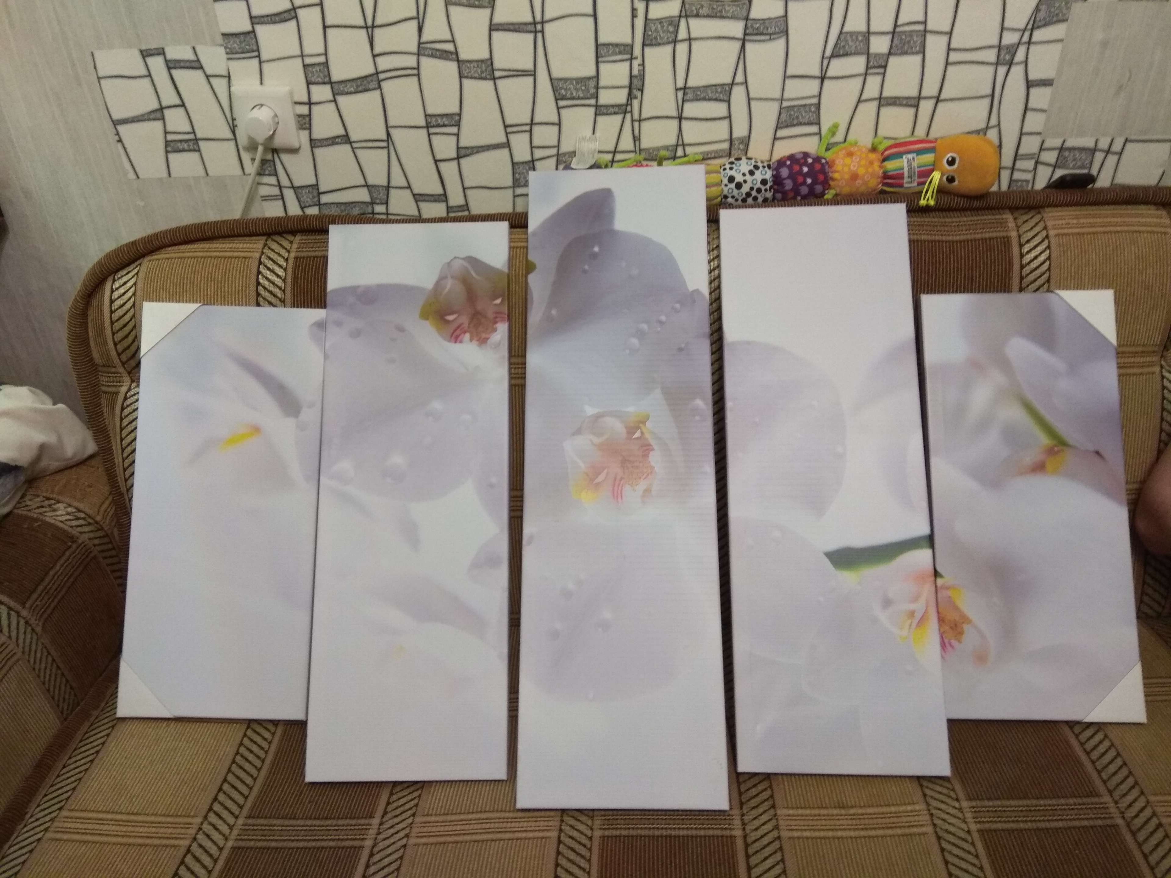 Фотография покупателя товара Картина модульная на подрамнике "Белые орхидеи" 115х80 см (80х23; 2-70х23; 2-53х23) - Фото 1