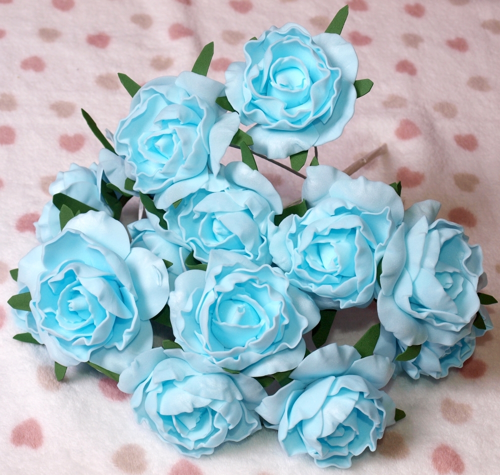 Фотография покупателя товара Букет "Объёмный цветок" 7 цветков, голубой