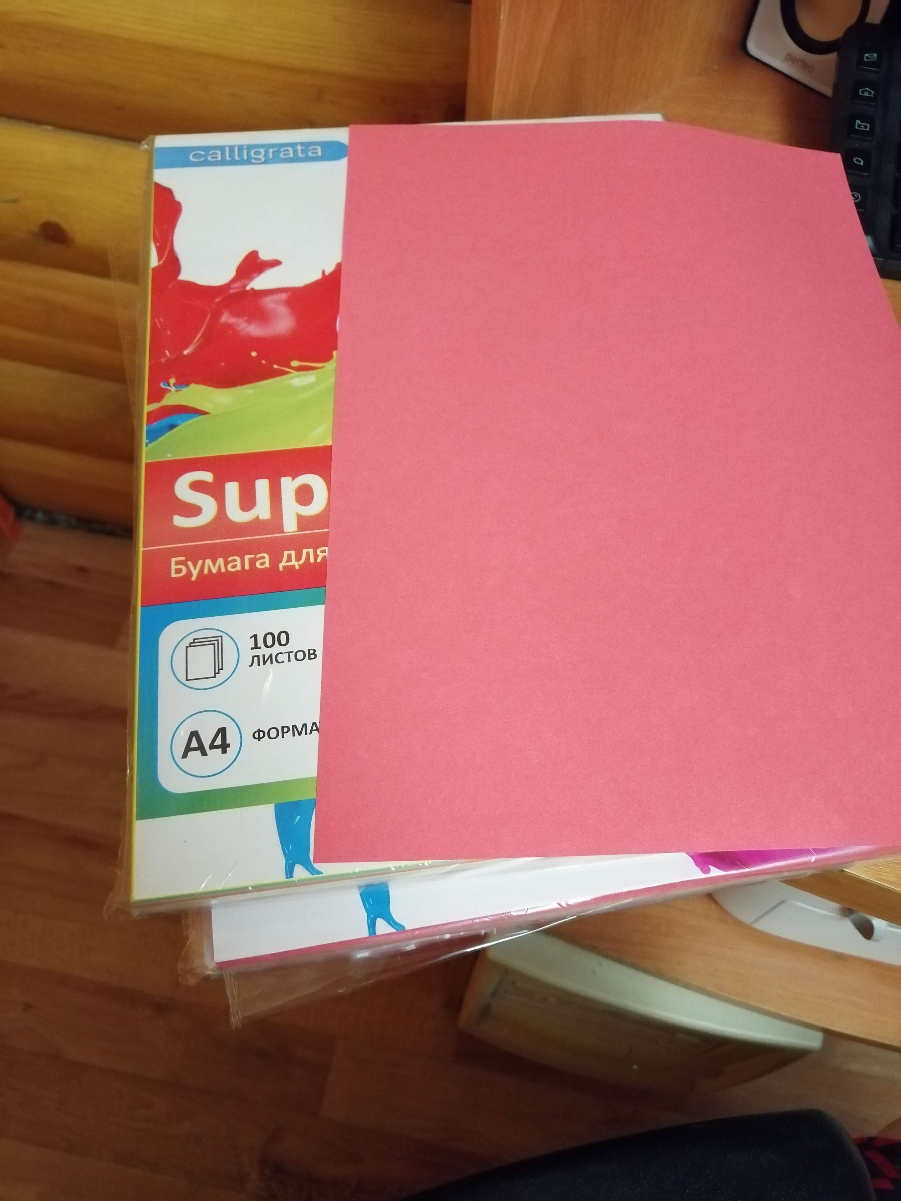 Фотография покупателя товара Бумага цветная А4, 100 листов Calligrata Интенсив, красная, 80 г/м²