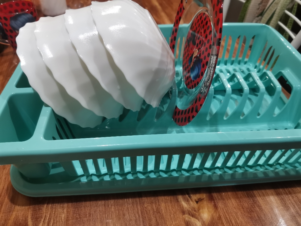 Фотография покупателя товара Сушилка для посуды, 42,5×27,5×9,5 см, цвет аквамарин