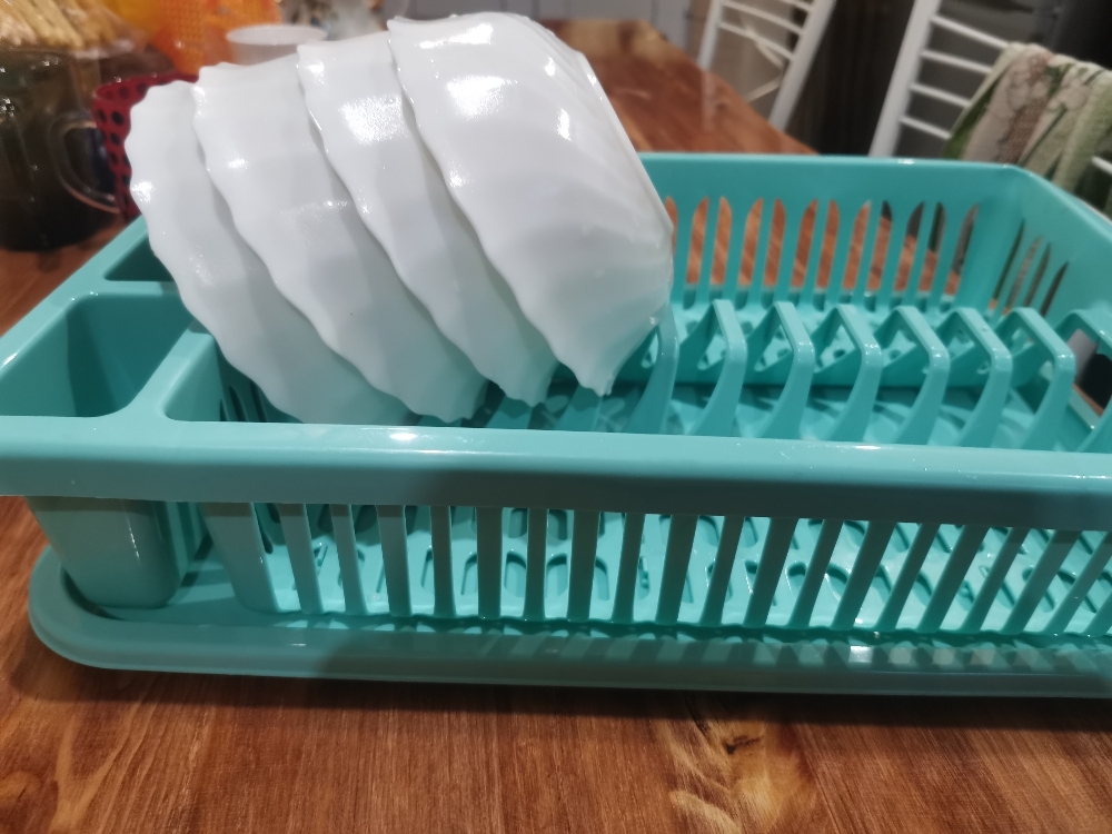 Фотография покупателя товара Сушилка для посуды, 42,5×27,5×9,5 см, цвет аквамарин