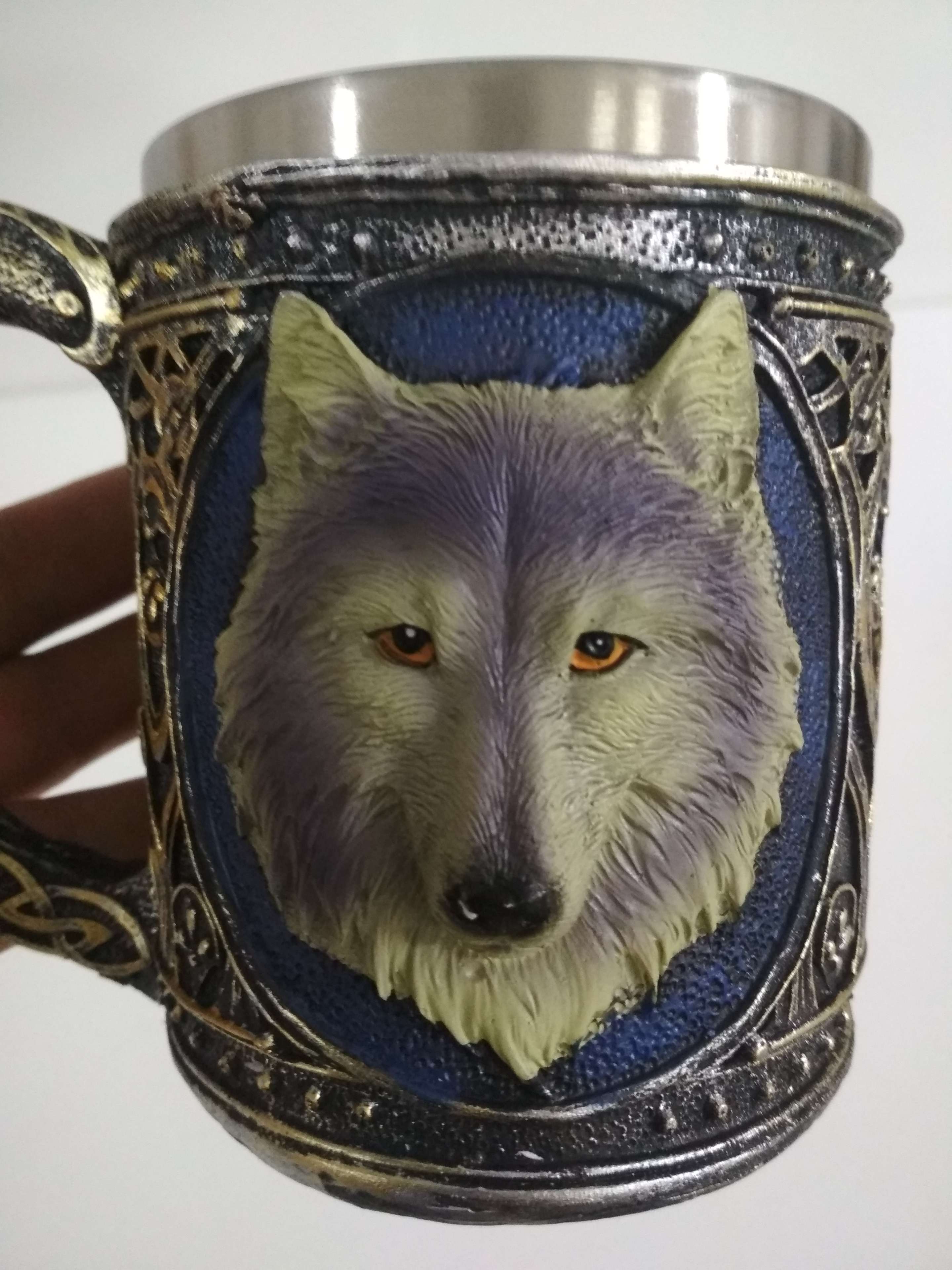 Фотография покупателя товара Кружка «Волк», 400 мл, цвет серебристый