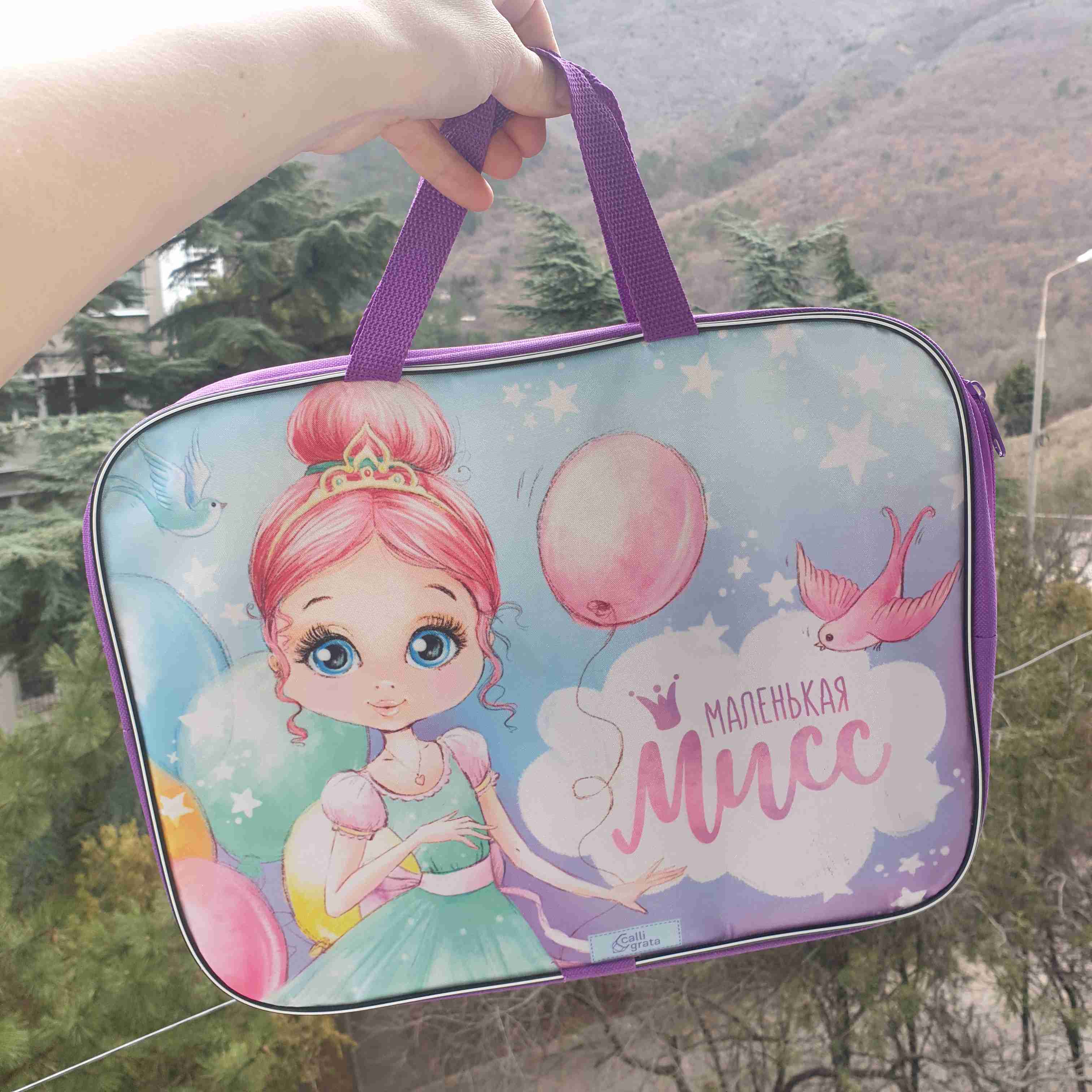 Фотография покупателя товара Папка с ручками текстильная, А4, 330 х 260 х 70 мм, Calligrata, «Маленькая мисс» - Фото 3