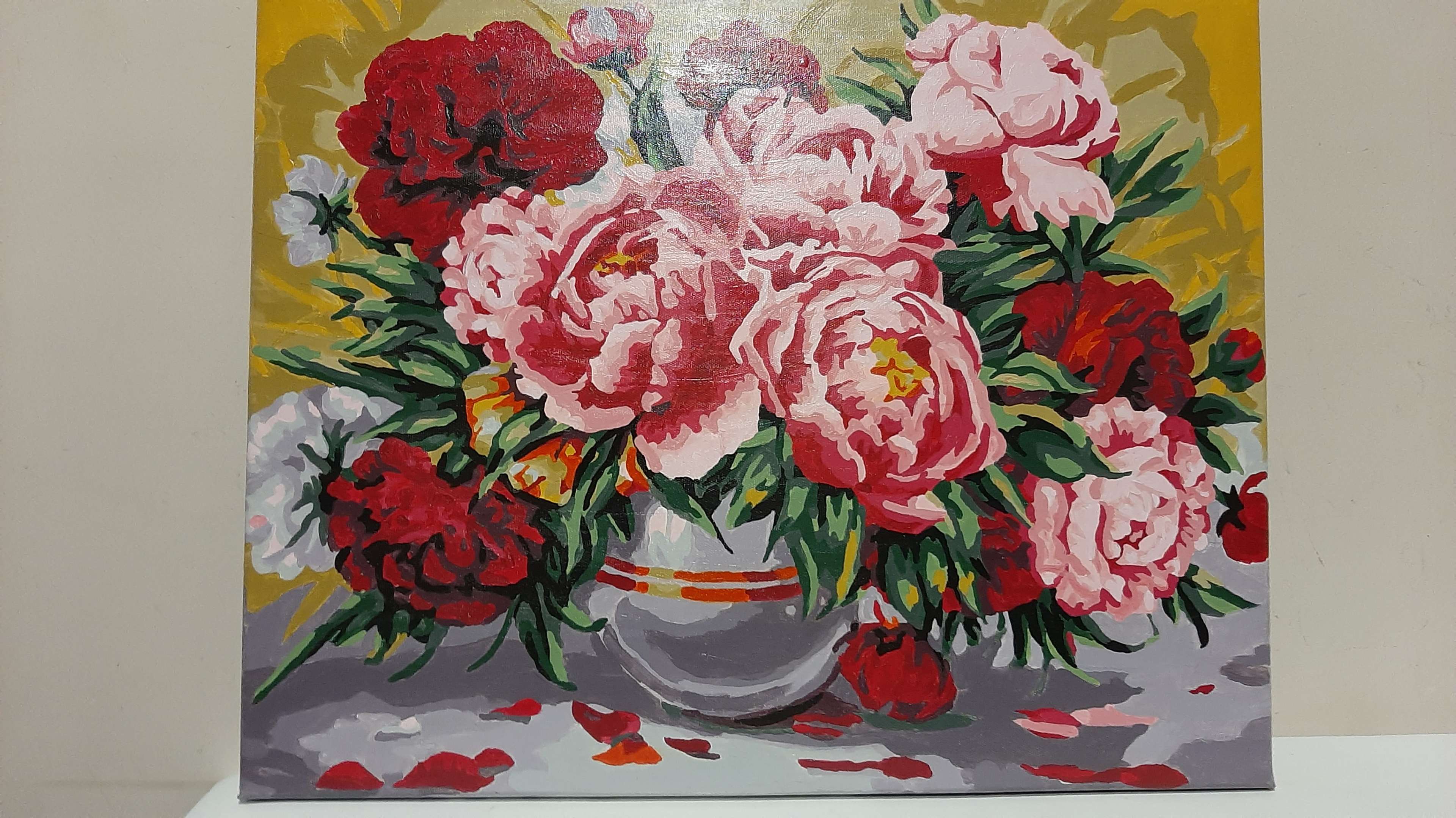 Фотография покупателя товара Картина по номерам «Садовые пионы» 40 × 50 см, холст, 24 цвета - Фото 6