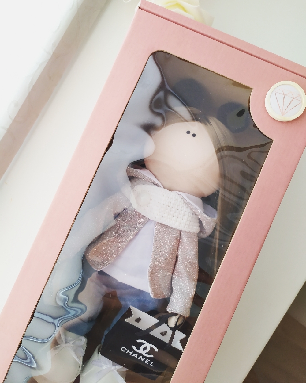 Фотография покупателя товара Коробка самосборная, с окном, розовая, 16 х 35 х 12 см  МИКС - Фото 2