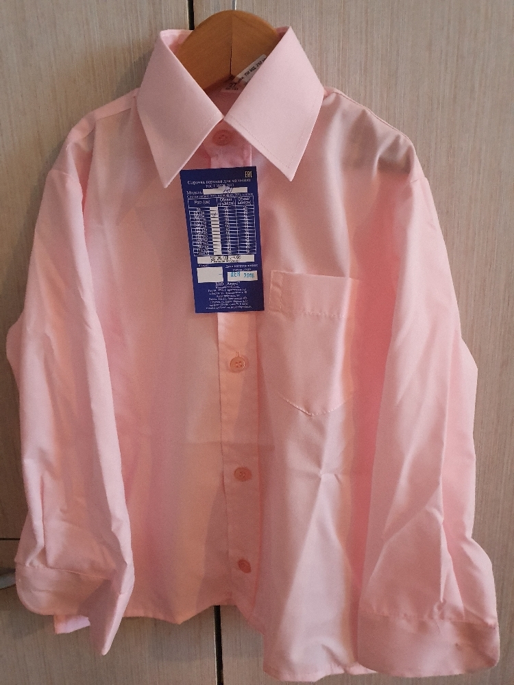 Фотография покупателя товара Сорочка для мальчика, рост 98-104 см (27), цвет светло-розовый  181
