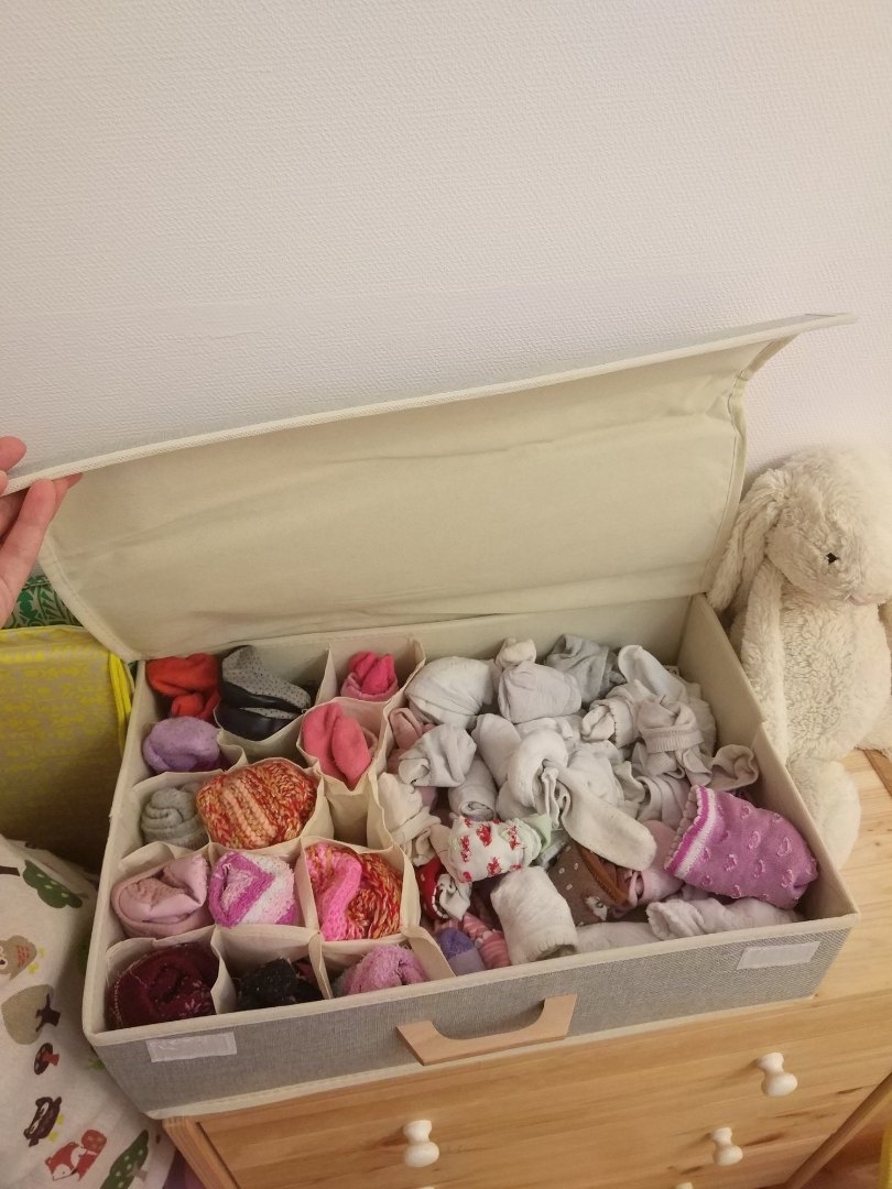 Фотография покупателя товара Органайзер для хранения белья с крышкой «Франческа»,49,5×31×12 см, 15 отделений, цвет серо-голубой - Фото 1