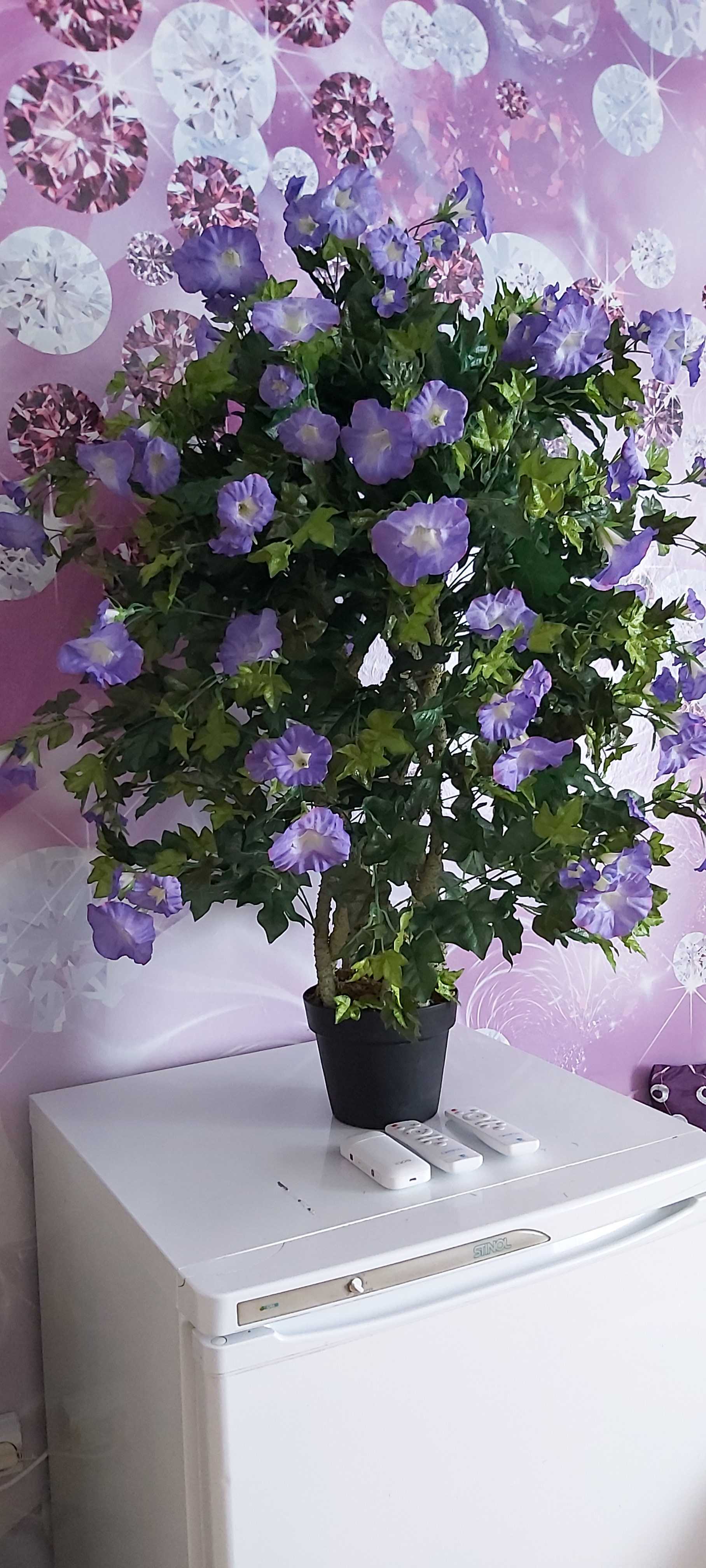 Фотография покупателя товара Дерево искусственное "Ипомея цветы голубые" 110 см - Фото 3