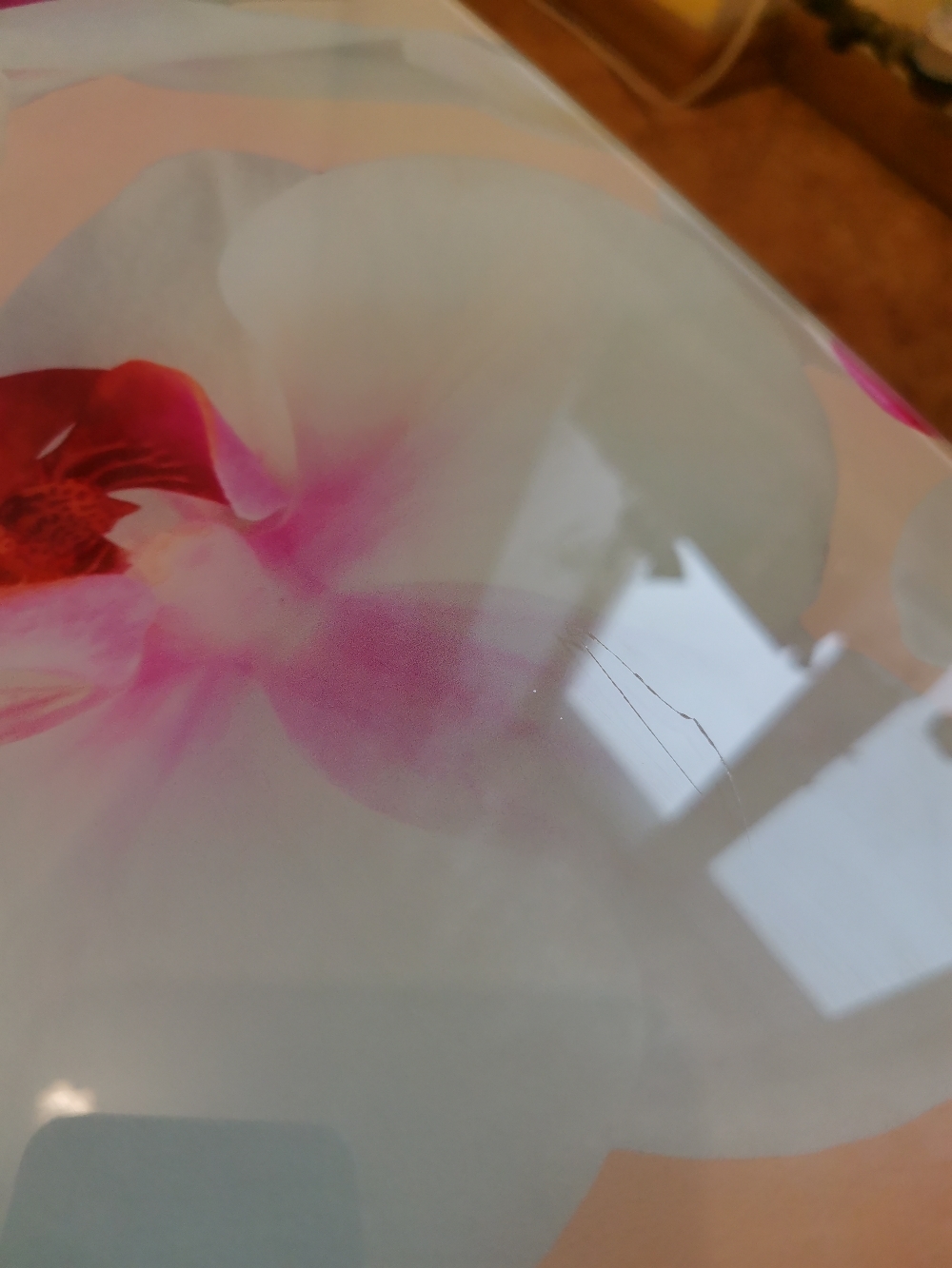 Фотография покупателя товара Стол раздвижной с фп Орхидея белая, 1100/1500х700х777, стекло/пояс венге/ноги хром прямые - Фото 55