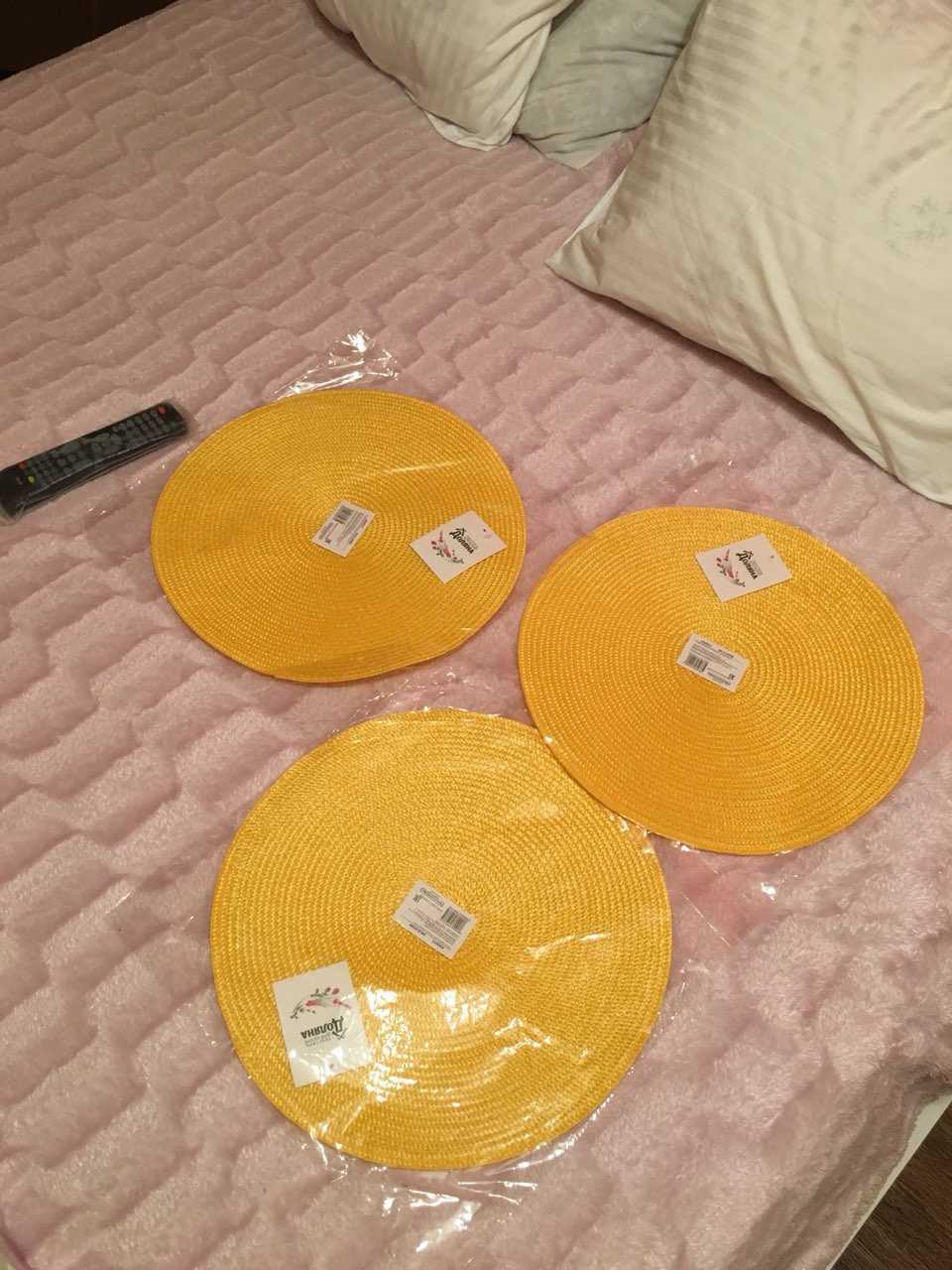 Фотография покупателя товара Салфетка сервировочная «Доляна. Классика», жёлтый, d=38 см - Фото 4