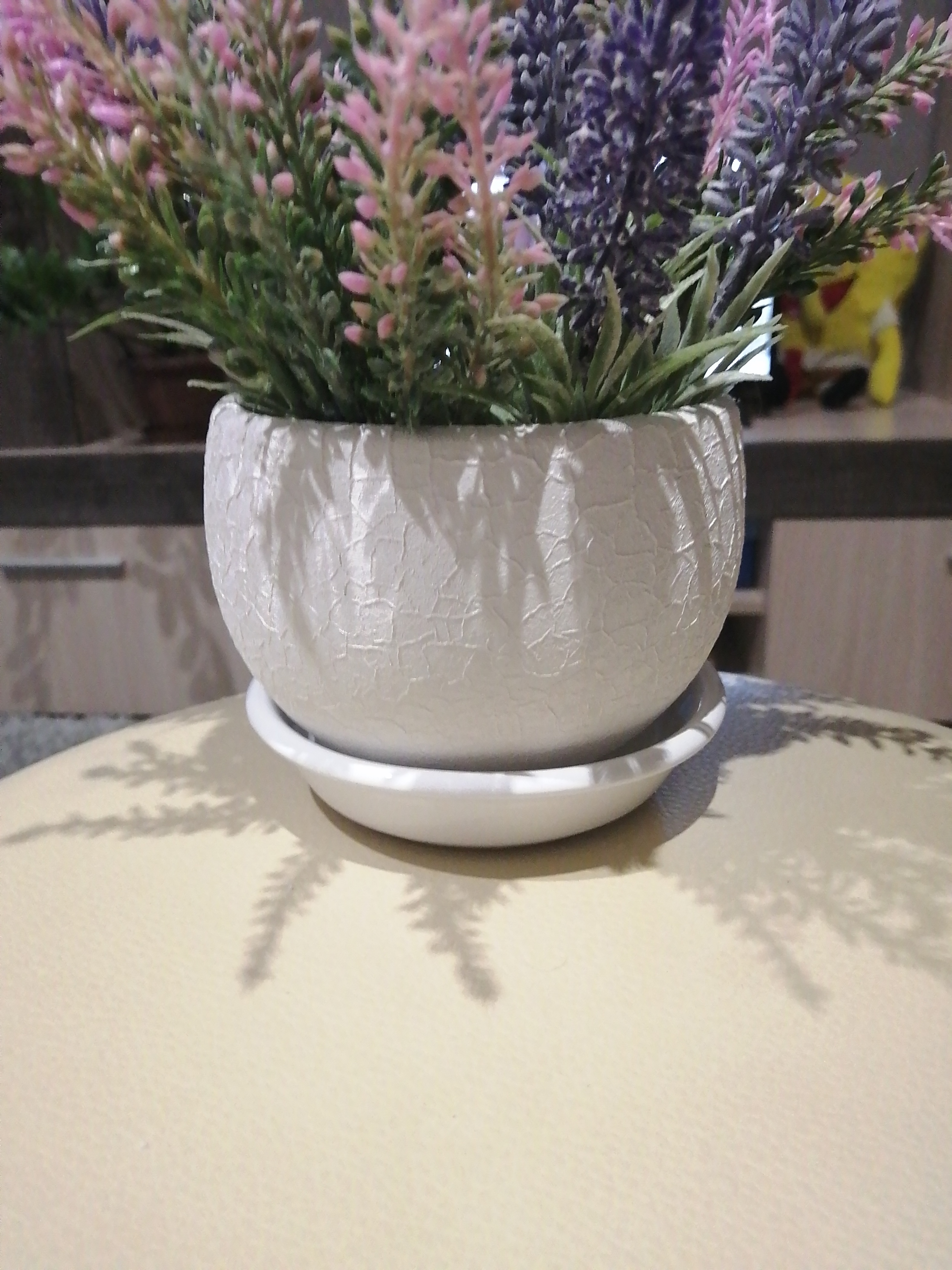 Фотография покупателя товара Горшок для цветов "Шар", шёлк, белый, керамика, 0.4 л