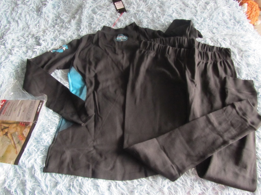 Фотография покупателя товара Термобельё женское (джемпер, лосины) цвет чёрный/голубой, размер 60