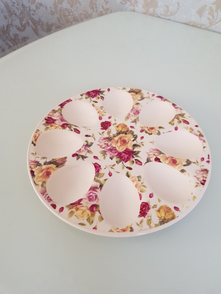 Фотография покупателя товара Подставка керамическая для яиц Доляна «Сад роз», d=19,5 см - Фото 1