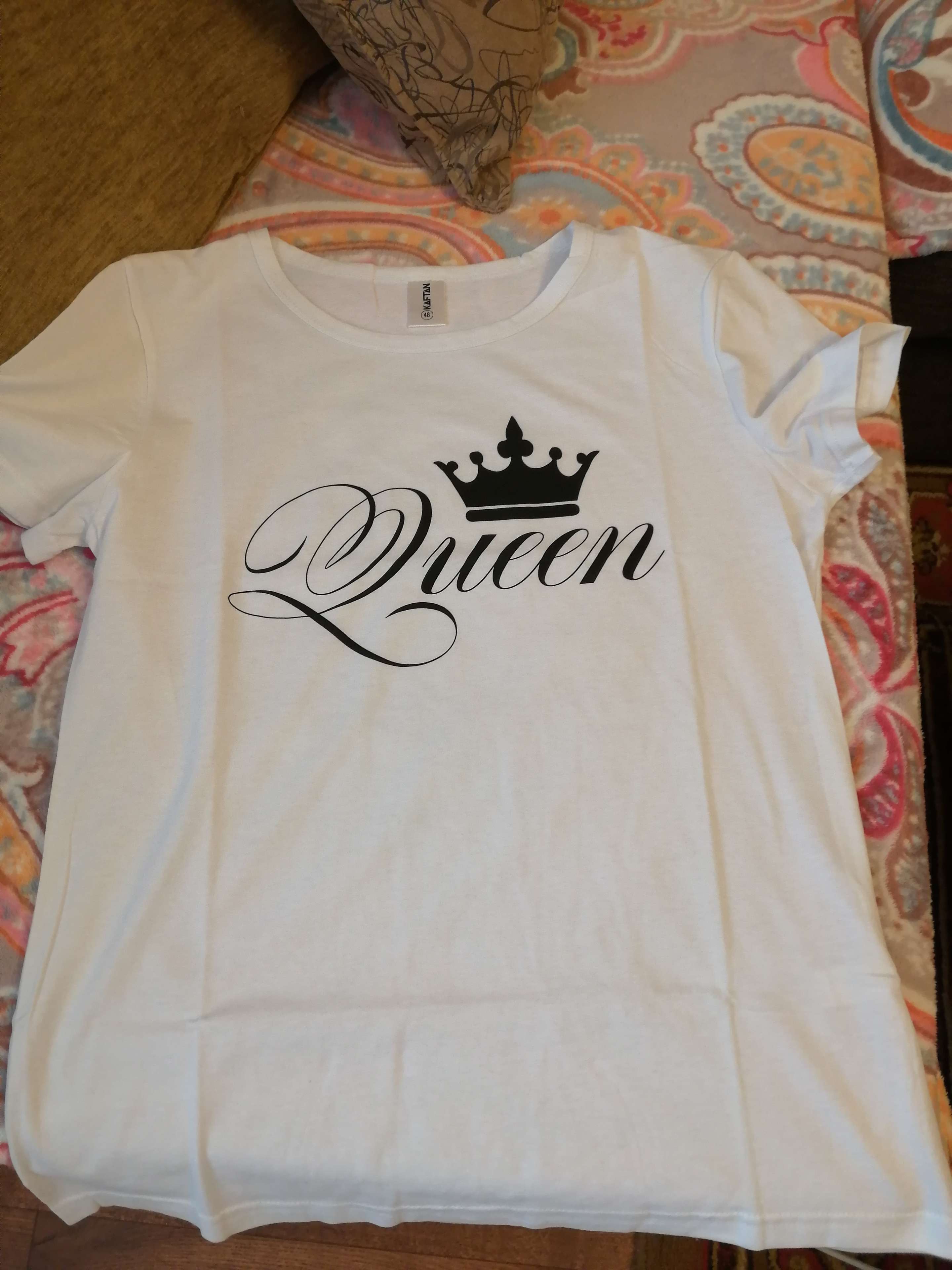 Фотография покупателя товара Футболка женская KAFTAN "Queen", белый, р. 42 - Фото 1