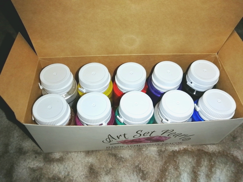Фотография покупателя товара Краска акриловая, набор 10 цветов х 20 мл, WizzArt Set, Pearl, ПЕРЛАМУТРОВЫЕ (повышенное содержание пигмента), морозостойкие