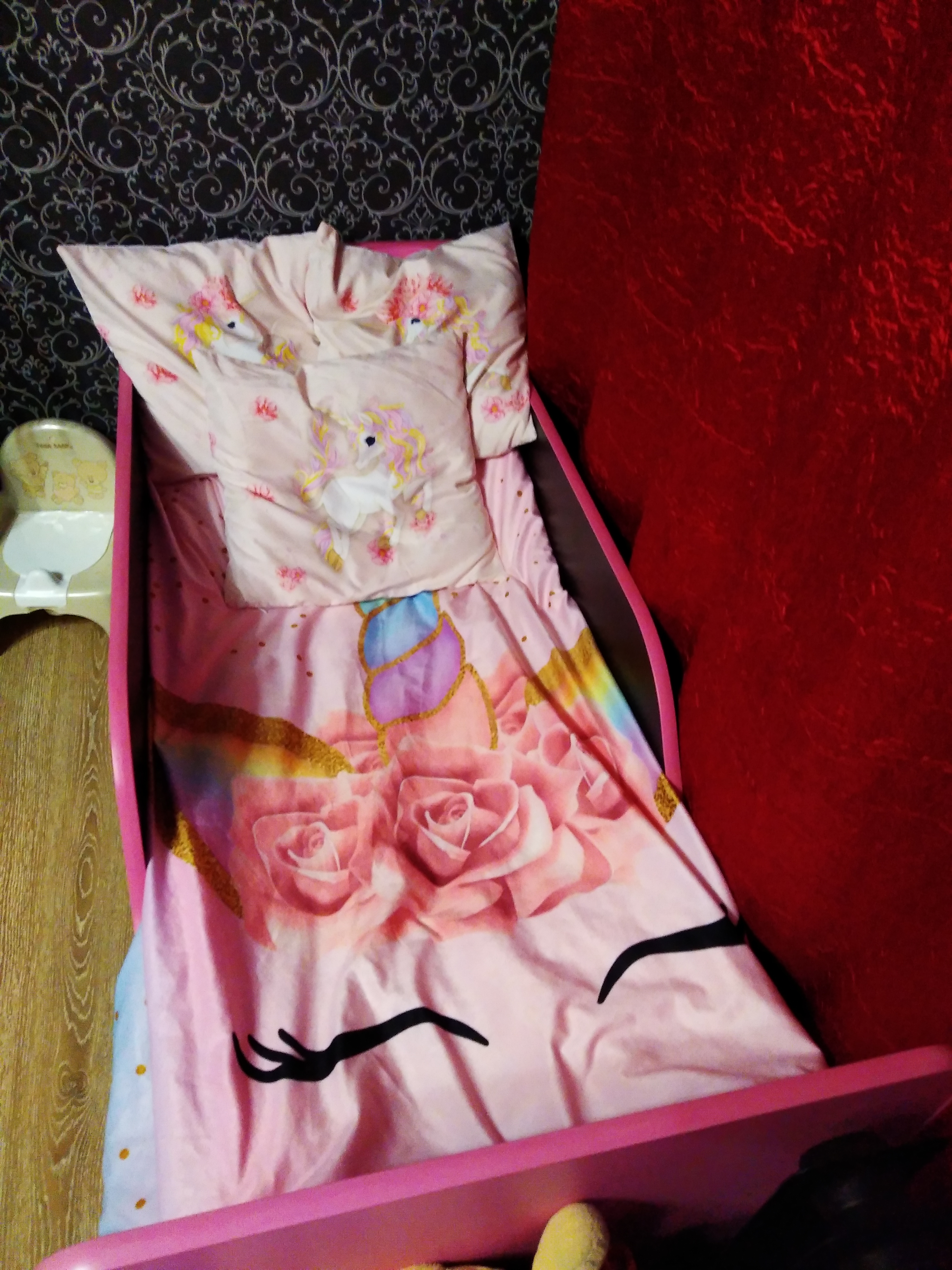Фотография покупателя товара Кровать детская с бортом «Малышка №2», 600 × 1400 мм, цвет венге / синий - Фото 8
