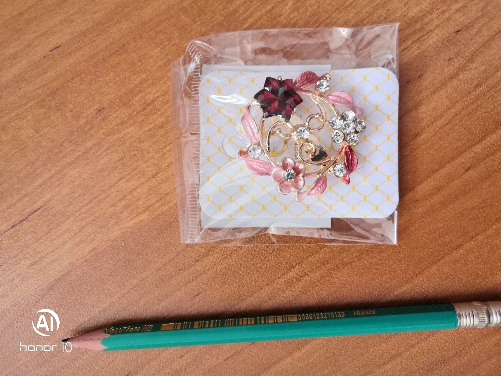 Фотография покупателя товара Брошь «Цветочная рамка» круг, цвет красный в золоте - Фото 2