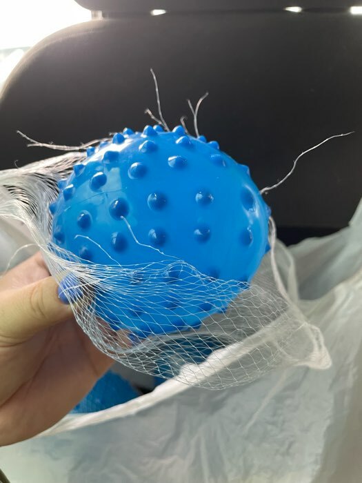 Фотография покупателя товара Мяч массажный, d=12 см, 24 г, цвета МИКС - Фото 8