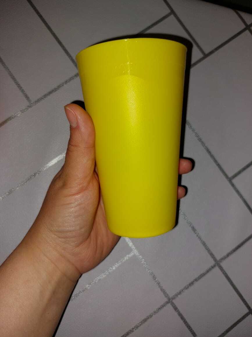 Фотография покупателя товара Стакан пластиковый «Ангора», 400 мл, цвет жёлтый - Фото 1