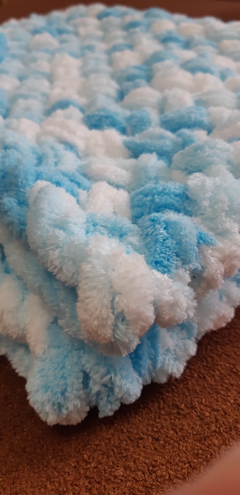Фотография покупателя товара Пряжа "Puffy color" 100 % микрополиэстер 9м/100г (5924 голубой)