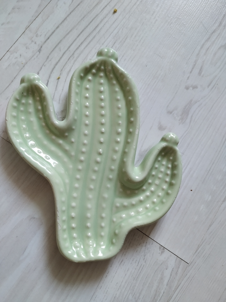 Фотография покупателя товара Блюдо керамическое «Кактус»,15,5×10×12 см, цвет зелёный
