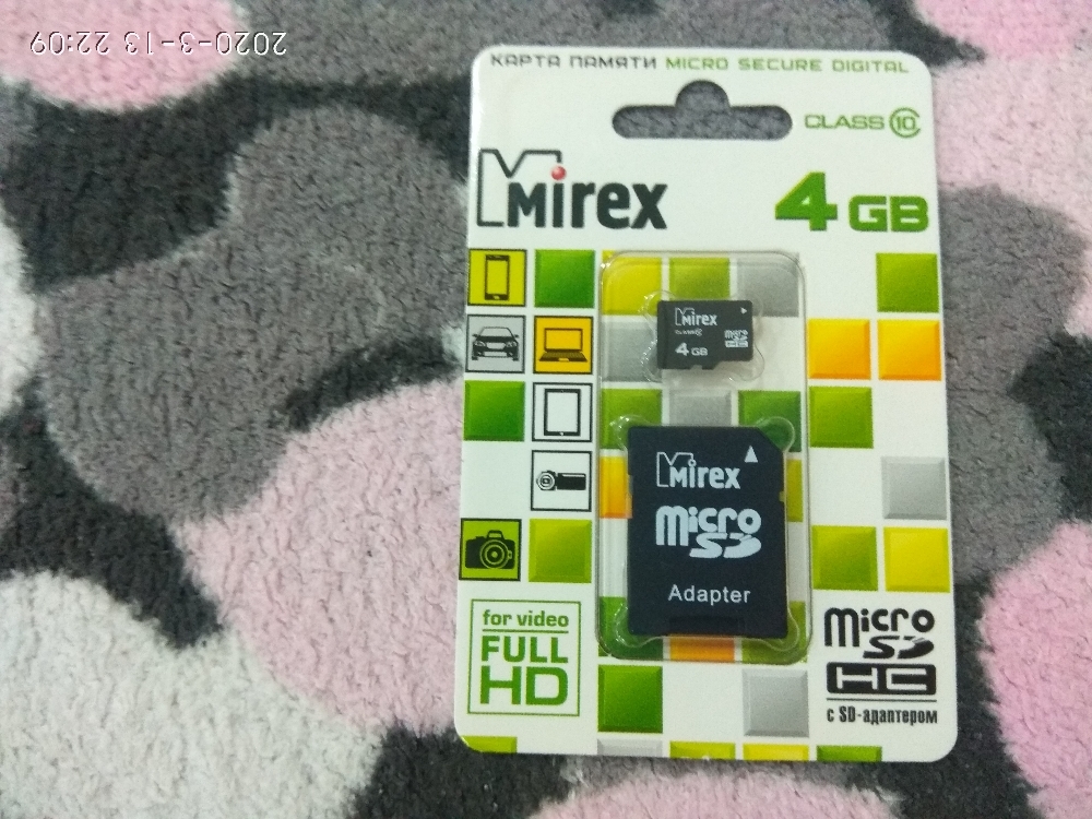 Фотография покупателя товара Карта памяти Mirex microSD, 4 Гб, SDHC, класс 10, с адаптером SD - Фото 1