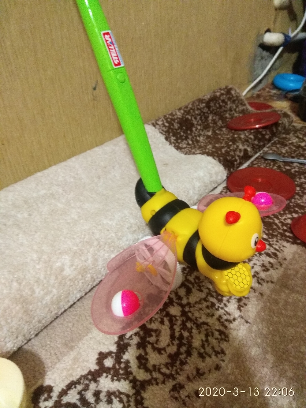 Фотография покупателя товара Каталка «Пчёлка», длина ручки 47 см. - Фото 5