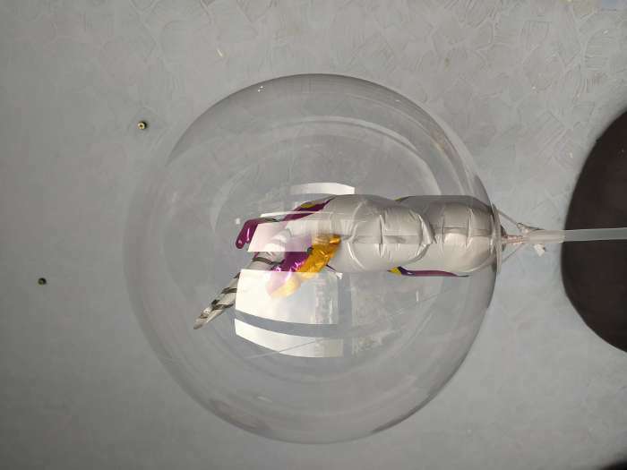 Фотография покупателя товара Шар полимерный 18" «Единорог радужный» с палочкой, шар в шаре - Фото 4