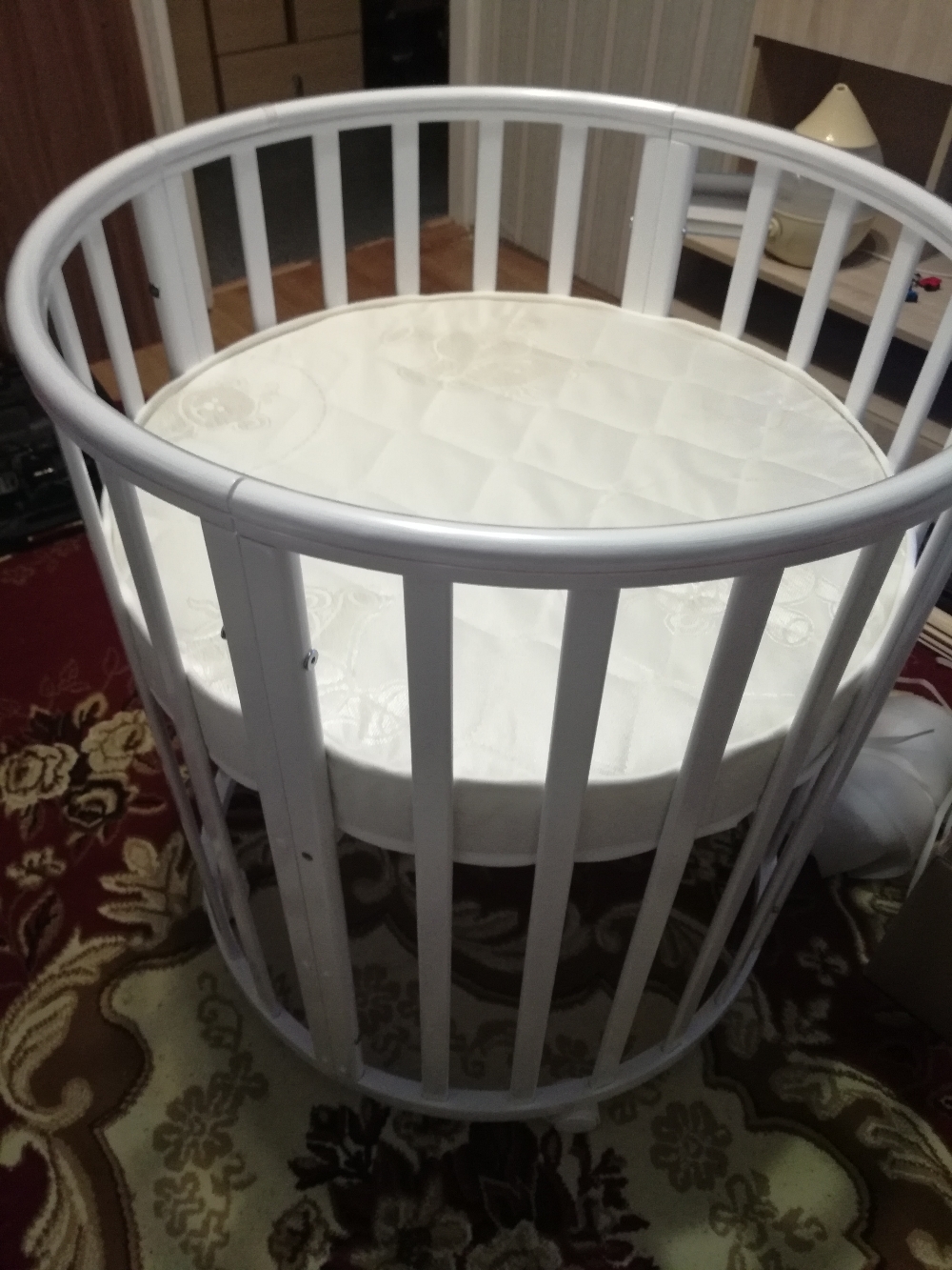 Фотография покупателя товара Детская кроватка трансформер Incanto Mimi 7 в 1, круглая/овальная, белая - Фото 11