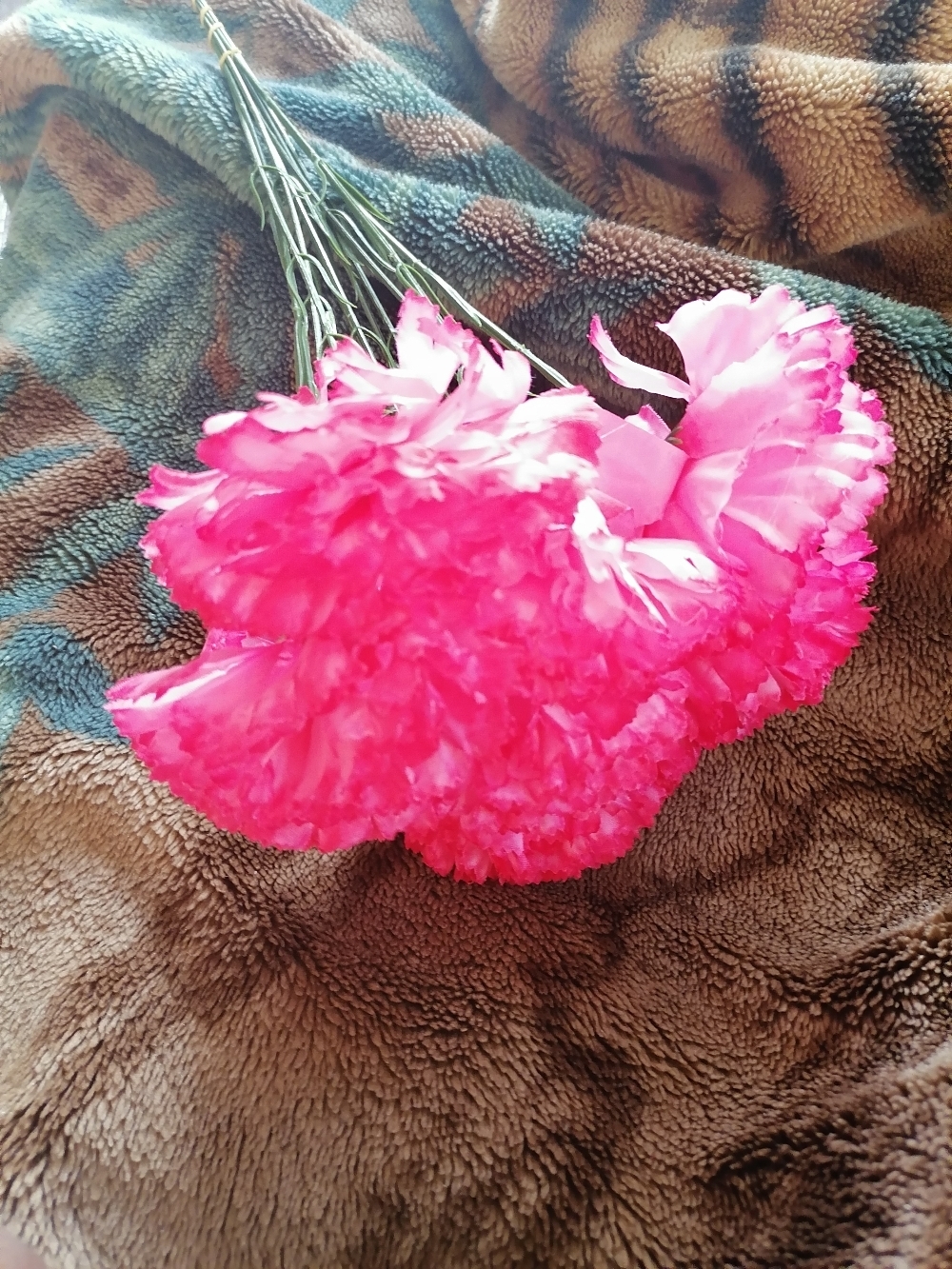 Фотография покупателя товара Цветы искусственные "Гвоздика" 37 см, розовый