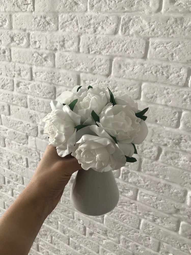 Фотография покупателя товара Букет "Объёмный цветок" 7 цветков, белый - Фото 14